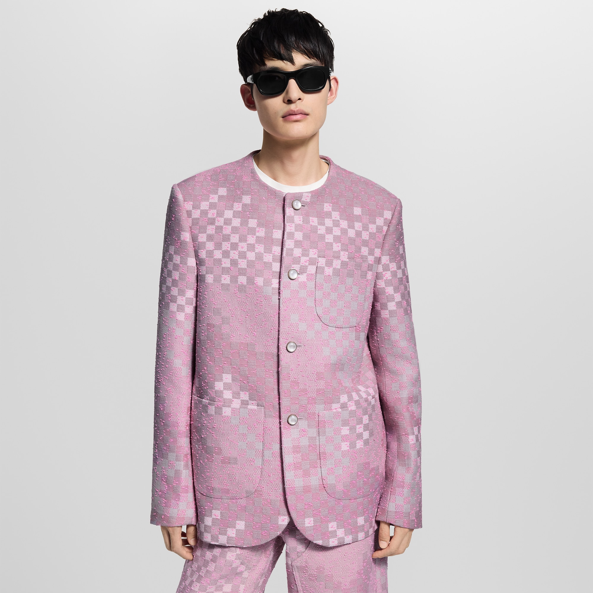 Damoflage Collarless Tweed Jacket