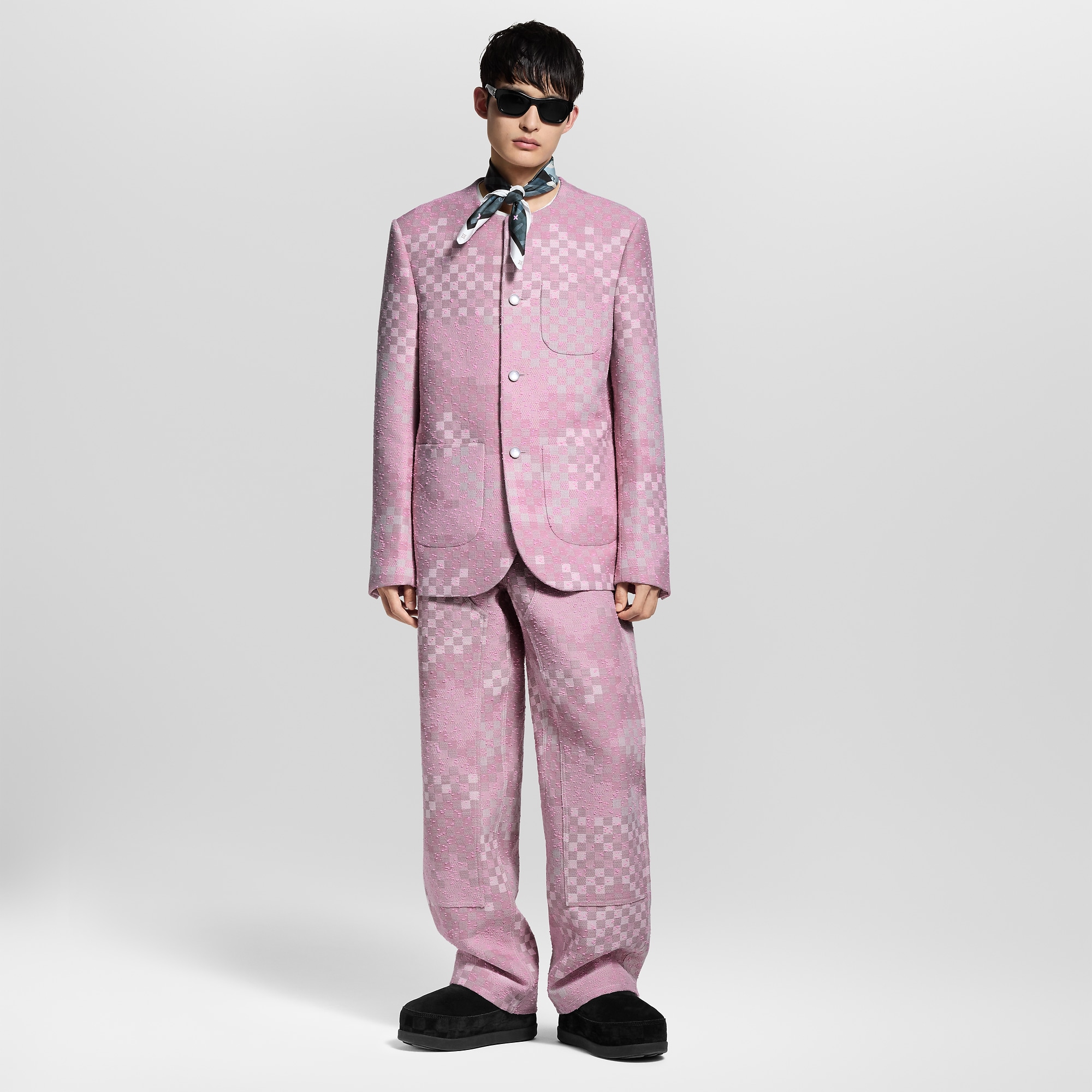 Damoflage Collarless Tweed Jacket