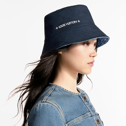 S00 Accessories Hats and Gloves Denim Bucket Hat | Louis Vuitton ® (Product zoom)