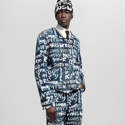 Ready-to-Wear Blazers and Jackets Denim Collarless Jacket | Louis Vuitton ® (Product zoom)