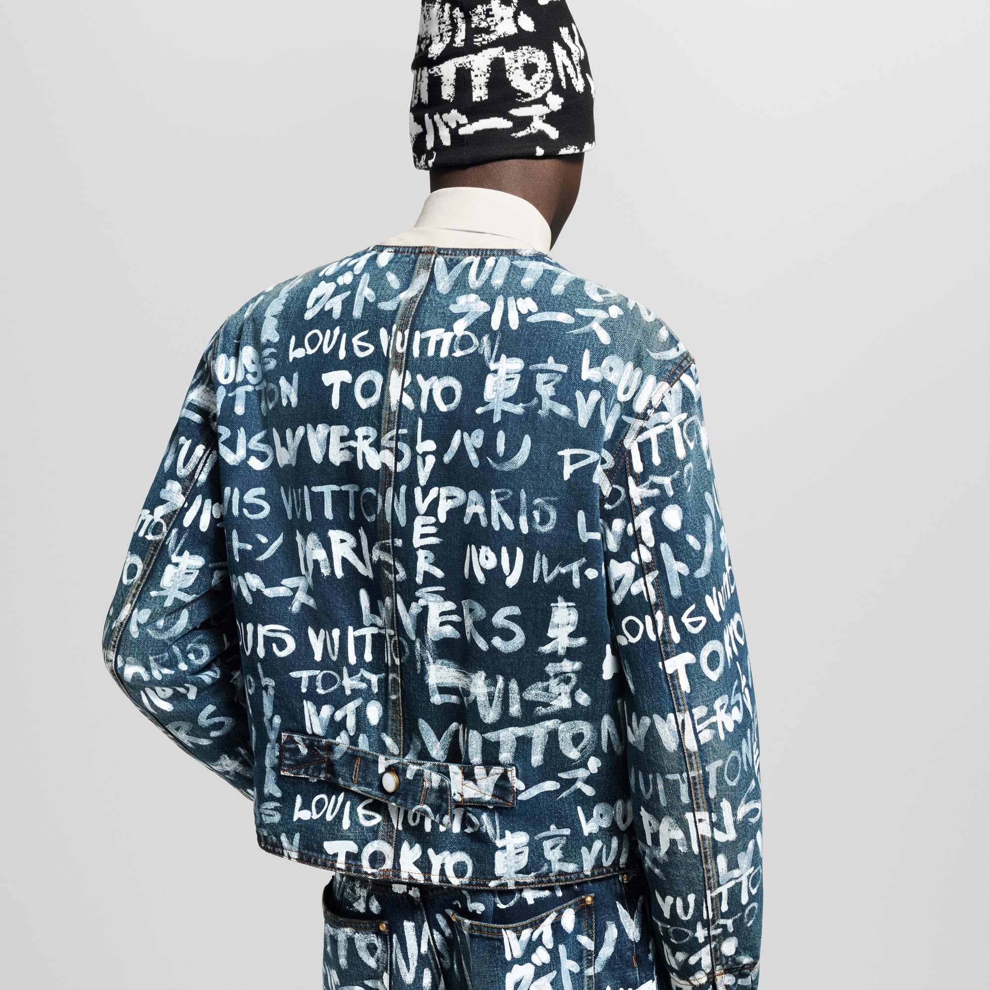  Ready-to-Wear Blazers and Jackets Denim Collarless Jacket | Louis Vuitton ® (Product zoom)