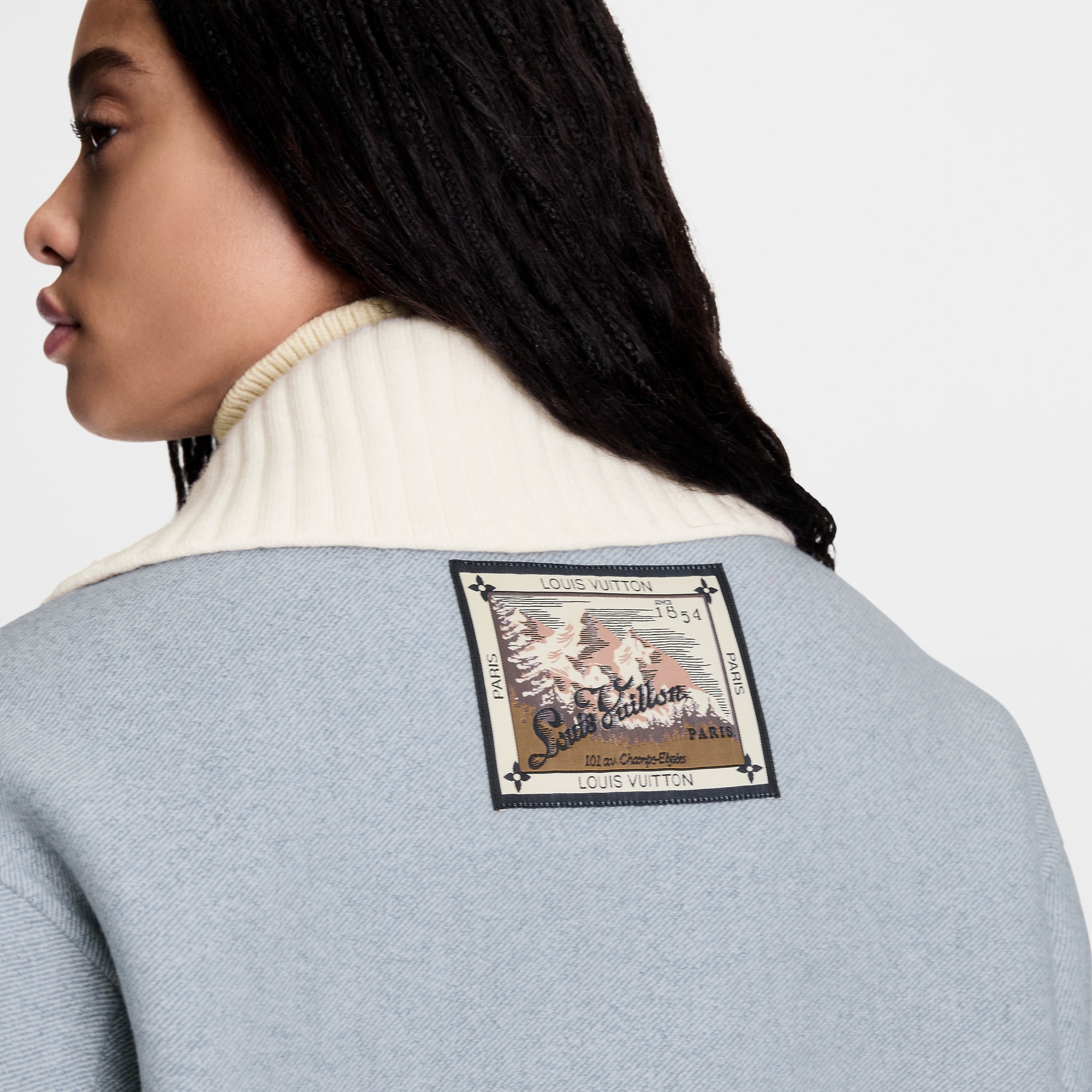 Denim-Effect Double Face Jacket