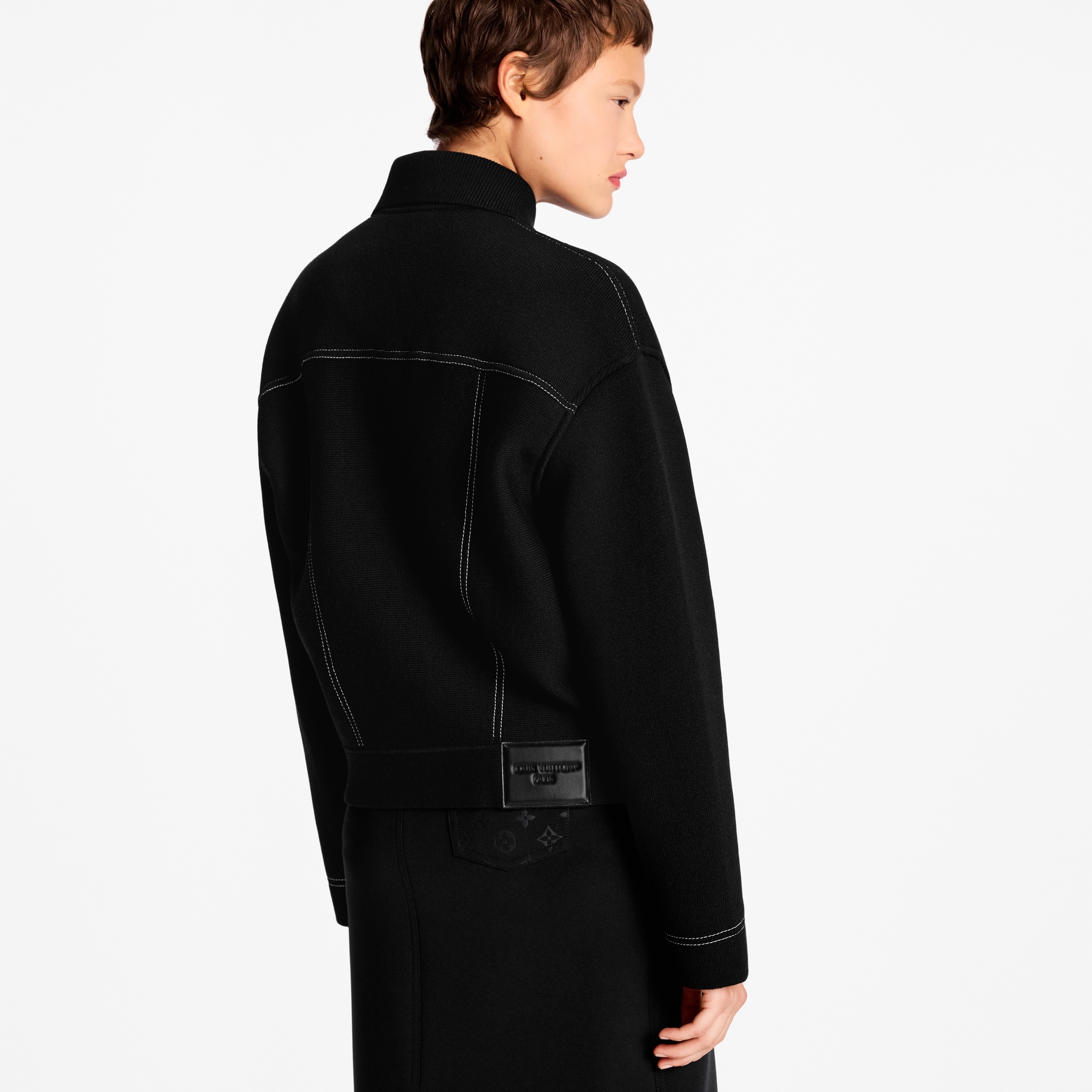  Ready-to-Wear Coats and Jackets Denim-Effect Knit Jacket | Louis Vuitton ® (Product zoom)