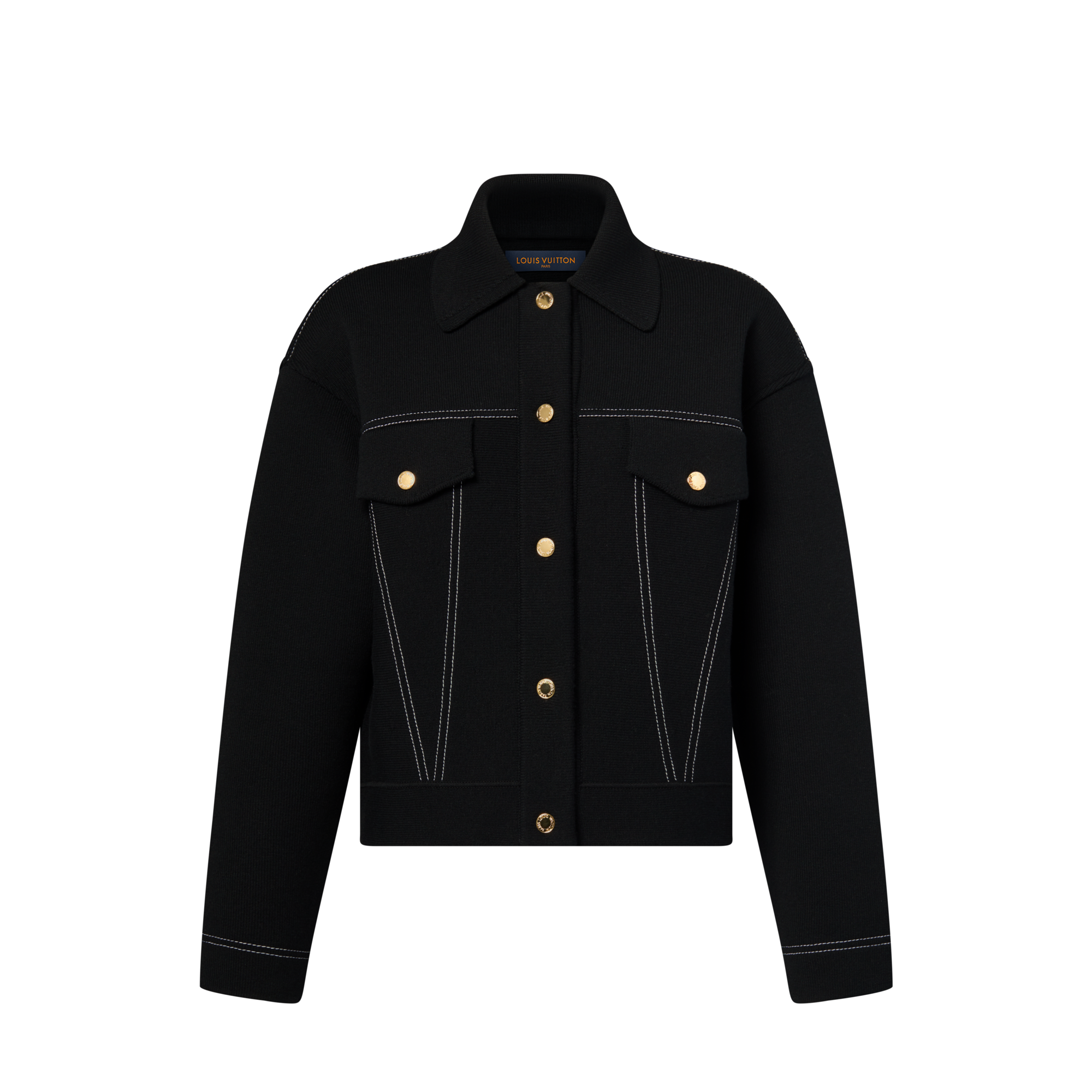  Ready-to-Wear Coats and Jackets Denim-Effect Knit Jacket | Louis Vuitton ® (Product zoom)