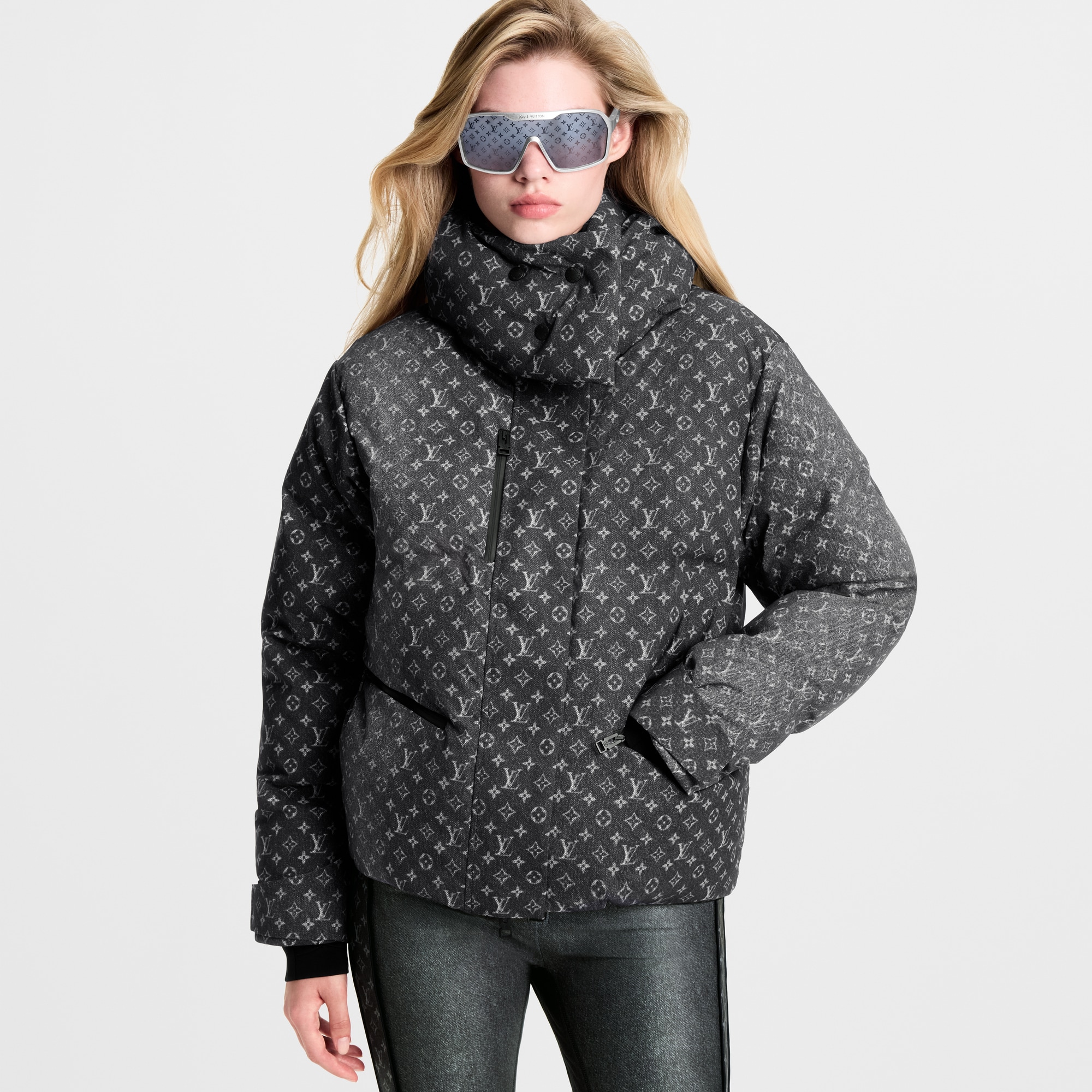  Ready-to-Wear Coats and Jackets Denim-Effect Monogram Ski Jacket | Louis Vuitton ® (Product zoom)