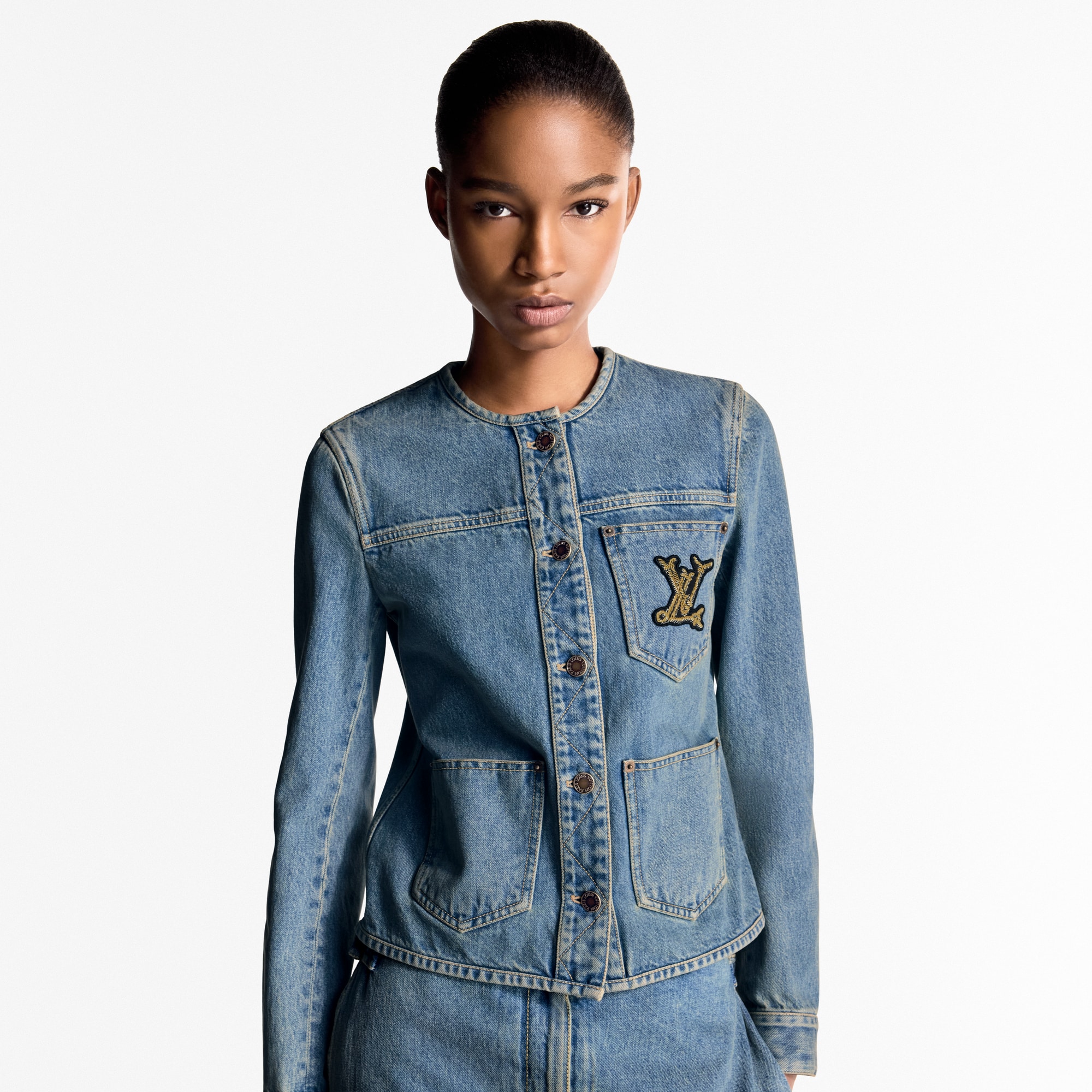  Ready-to-Wear Coats and Jackets Denim Fitted Jacket  | Louis Vuitton ® (Product zoom)
