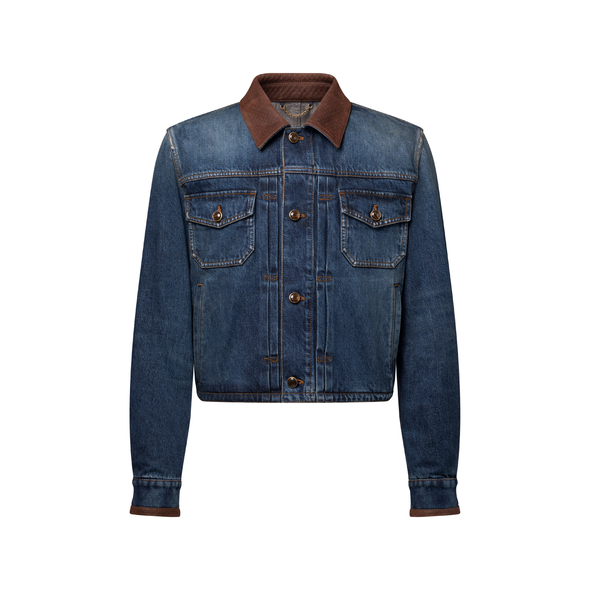 Denim Jacket With Leather Signature Details - New - For Men 