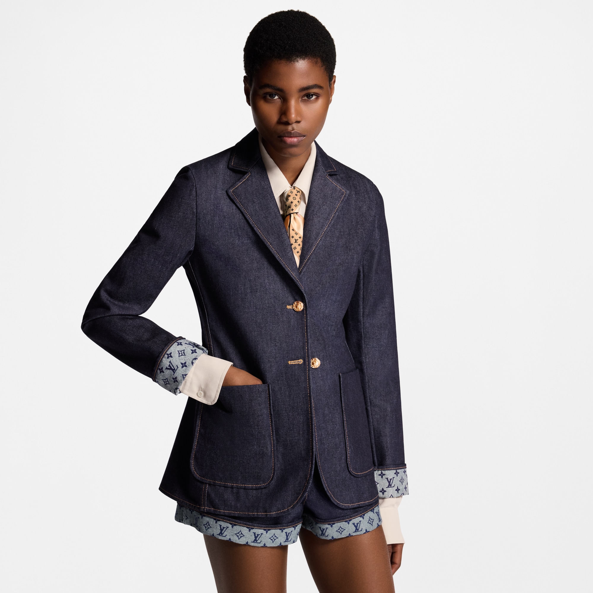  Ready-to-Wear Coats and Jackets Denim Preppy Blazer | Louis Vuitton ® (Product zoom)