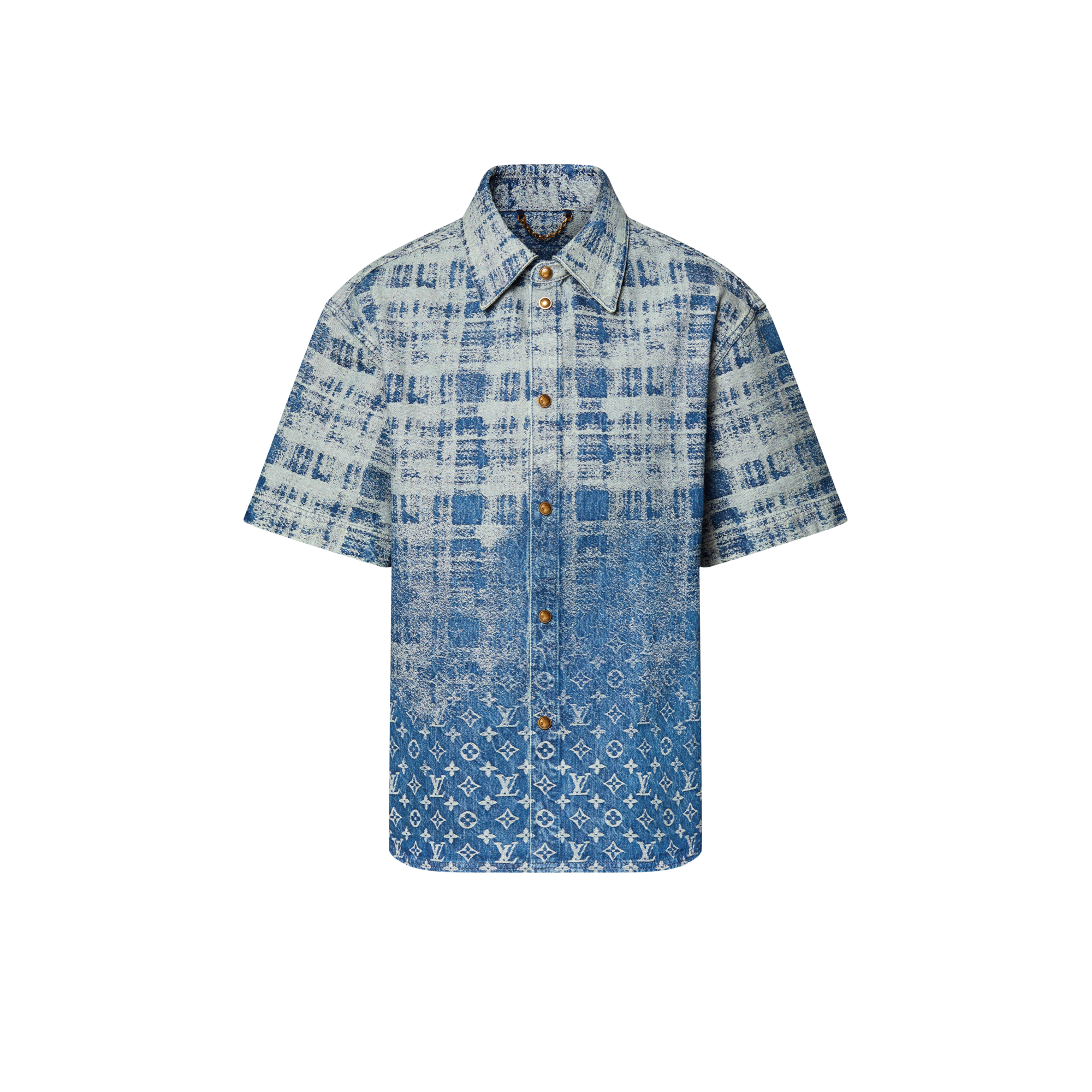  Ready-to-Wear Shirts Denim Short-Sleeved Shirt | Louis Vuitton ® (Product zoom)