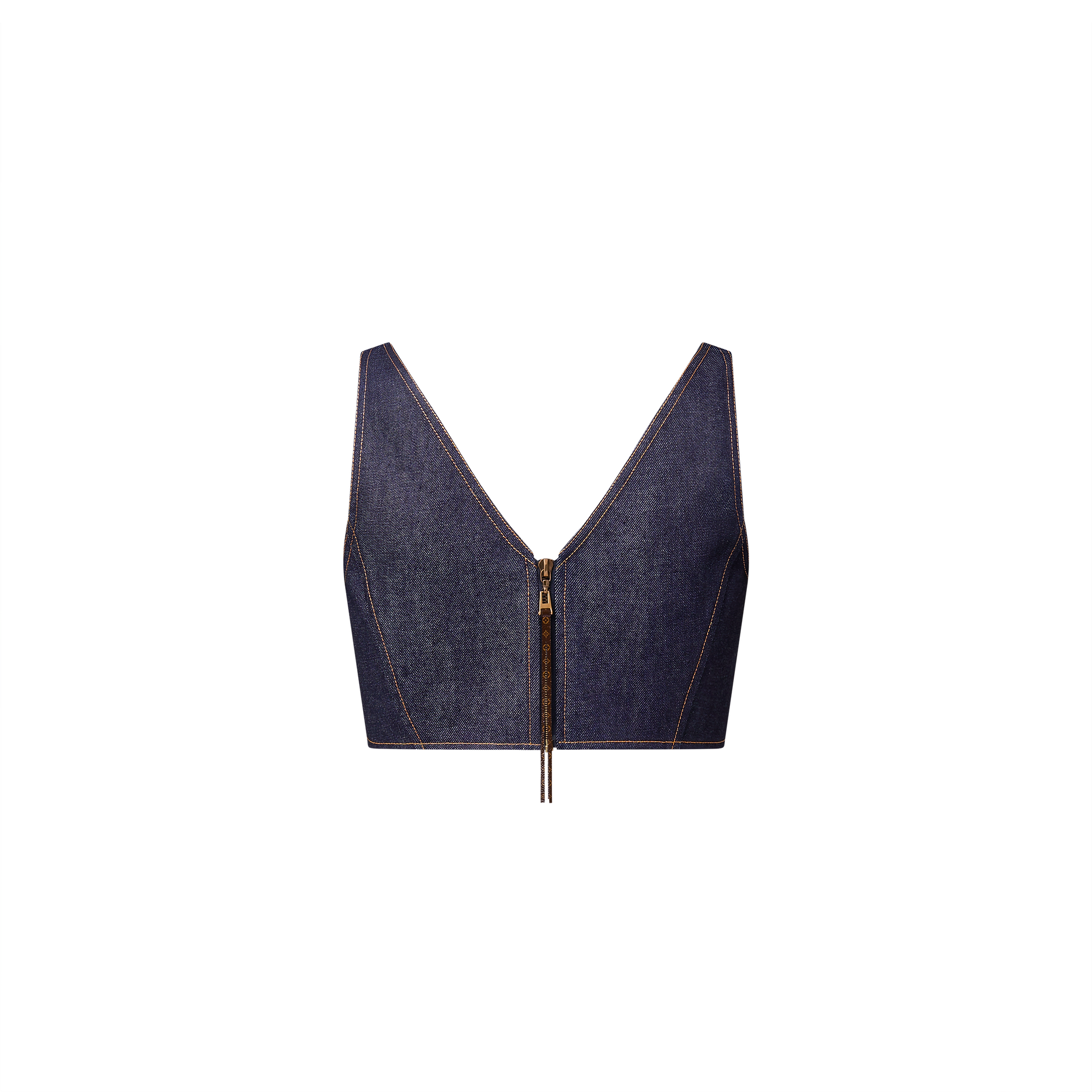 Denim V-Neck Crop Top