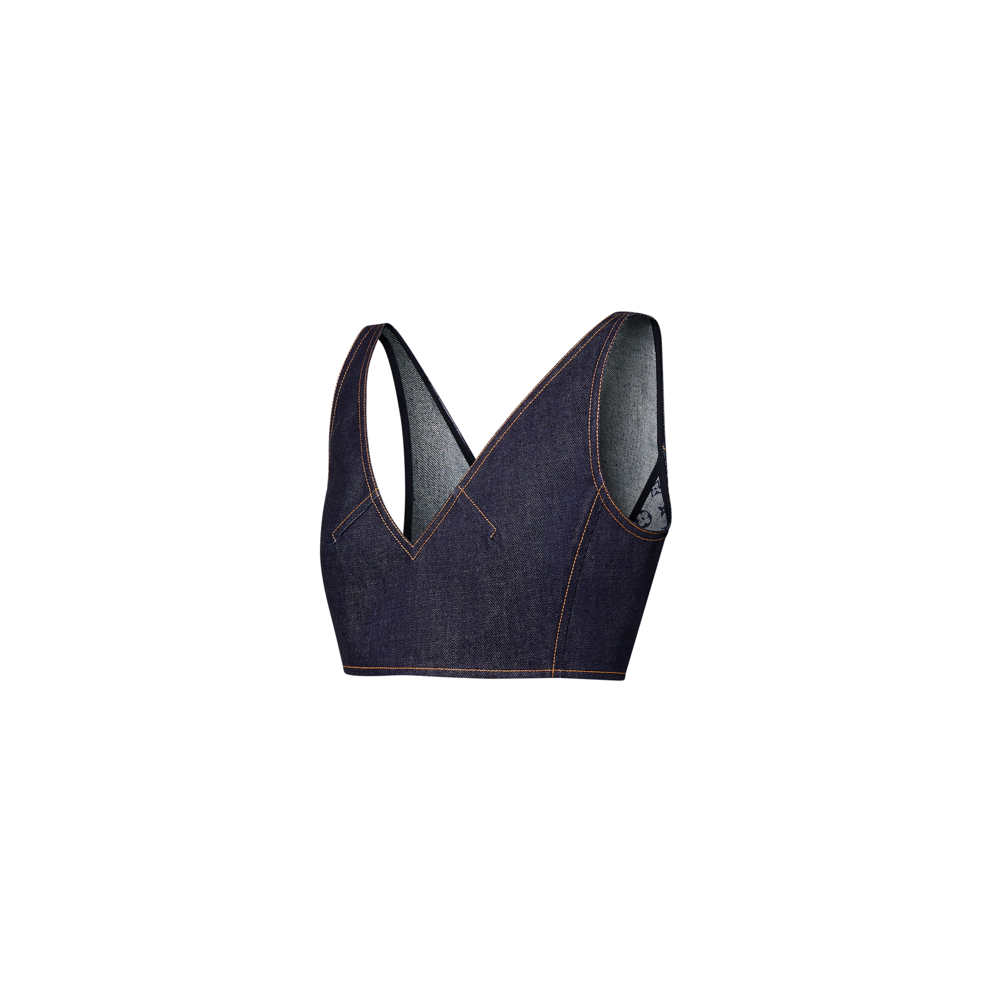  Ready-to-Wear Tops Denim V-Neck Crop Top | Louis Vuitton ® (Product zoom)