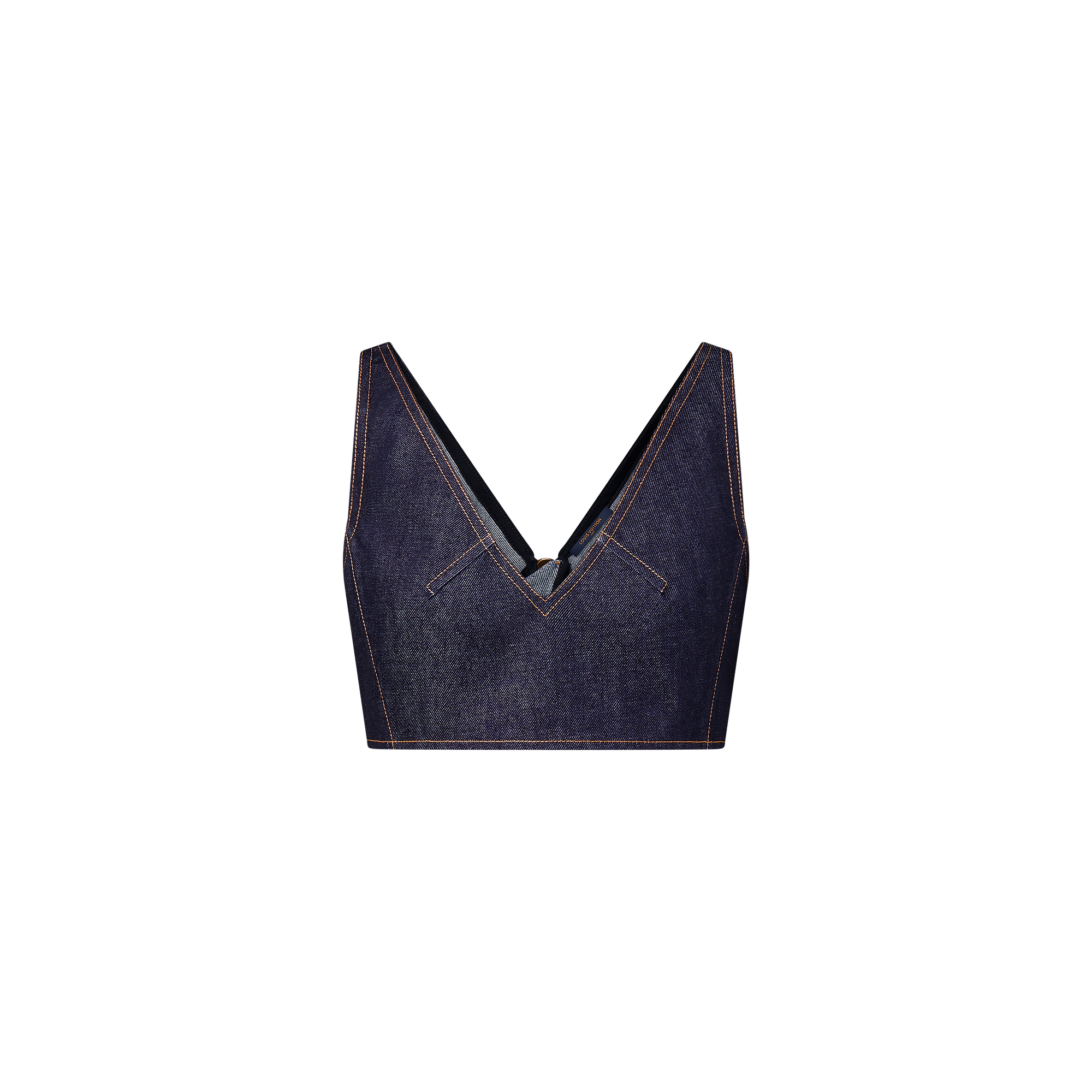Denim V-Neck Crop Top
