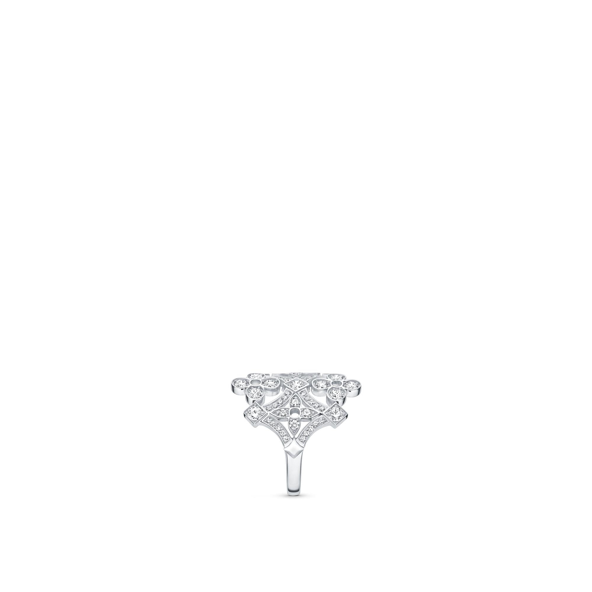  Categories All Fine Jewelry Dentelle Large Ring, White Gold And Diamonds | Louis Vuitton ® (Product zoom)