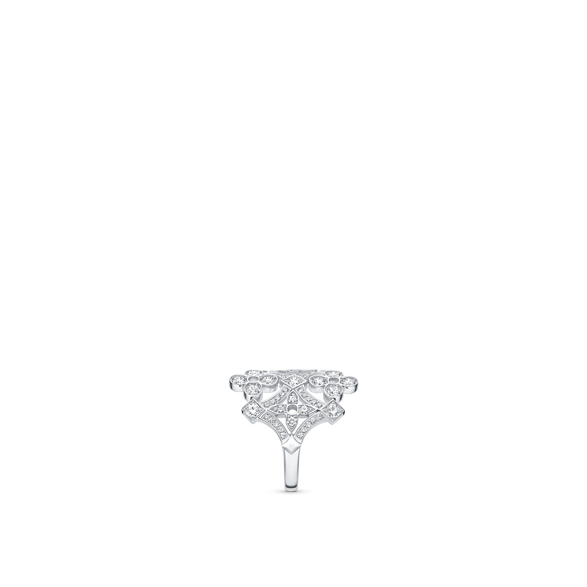 Dentelle Large Ring, White Gold And Diamonds