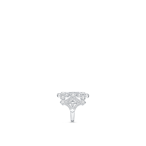 Categories All Fine Jewelry Dentelle Large Ring, White Gold And Diamonds | Louis Vuitton ® (Product zoom)