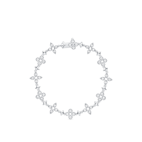 Categories All Fine Jewelry Dentelle One Row Bracelet, White Gold And Diamonds | Louis Vuitton ® (Product zoom)