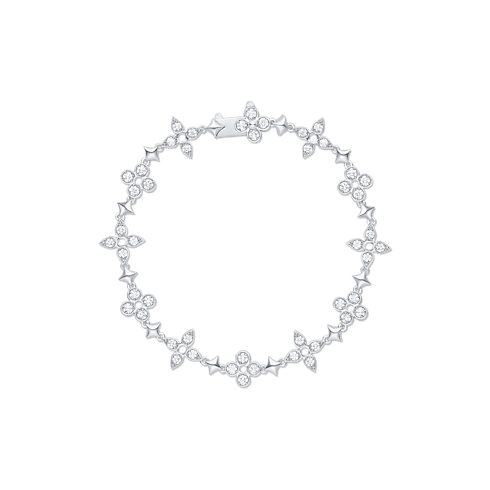 Categories All Fine Jewelry Dentelle One Row Bracelet, White Gold And Diamonds | Louis Vuitton ® (Product zoom)