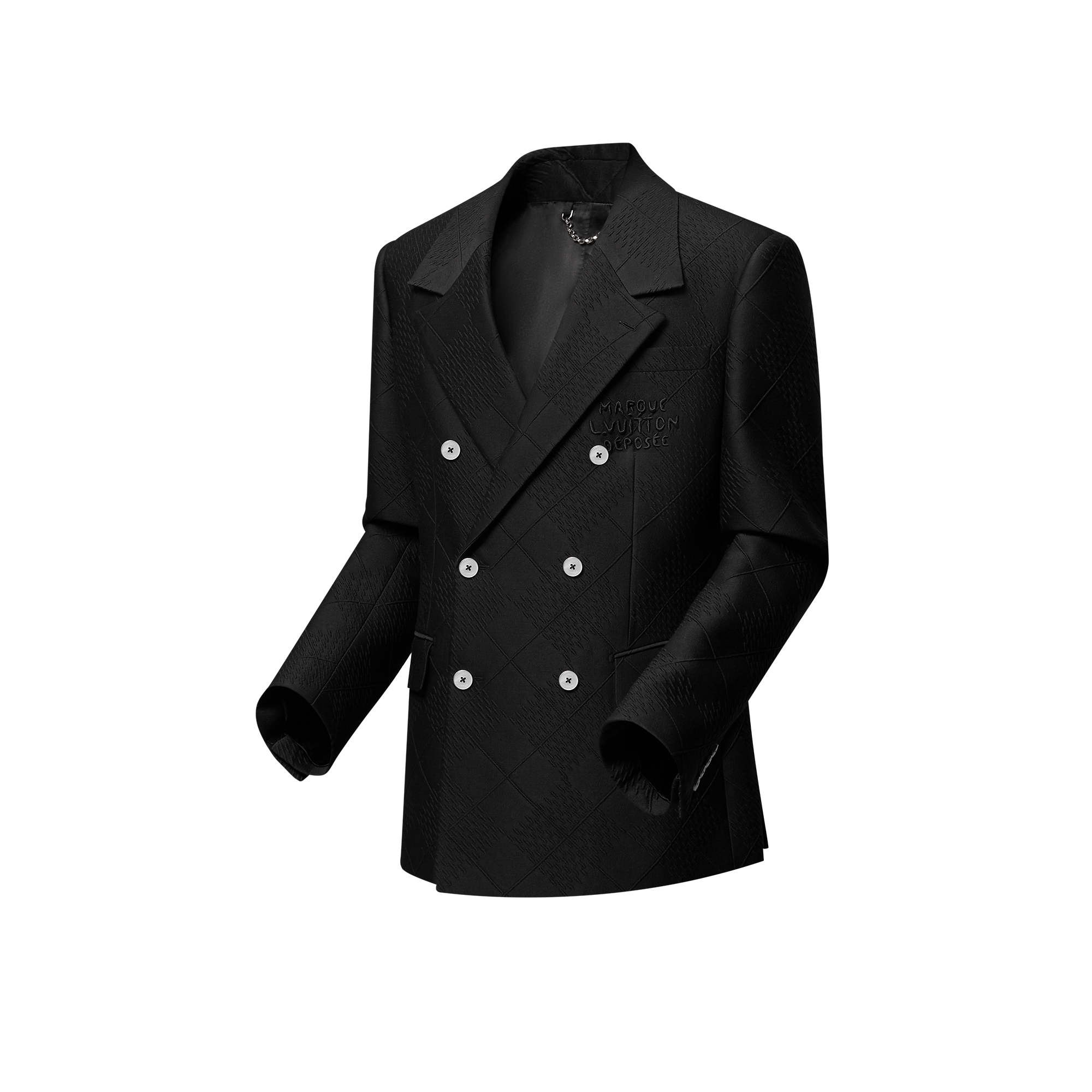 Double-Breasted Wool-Silk Blend Tailored Jacket