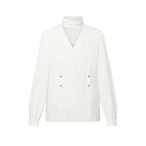 Ready-to-Wear Tops Double-Breasted Wrap Blouse | Louis Vuitton ® (Product zoom)