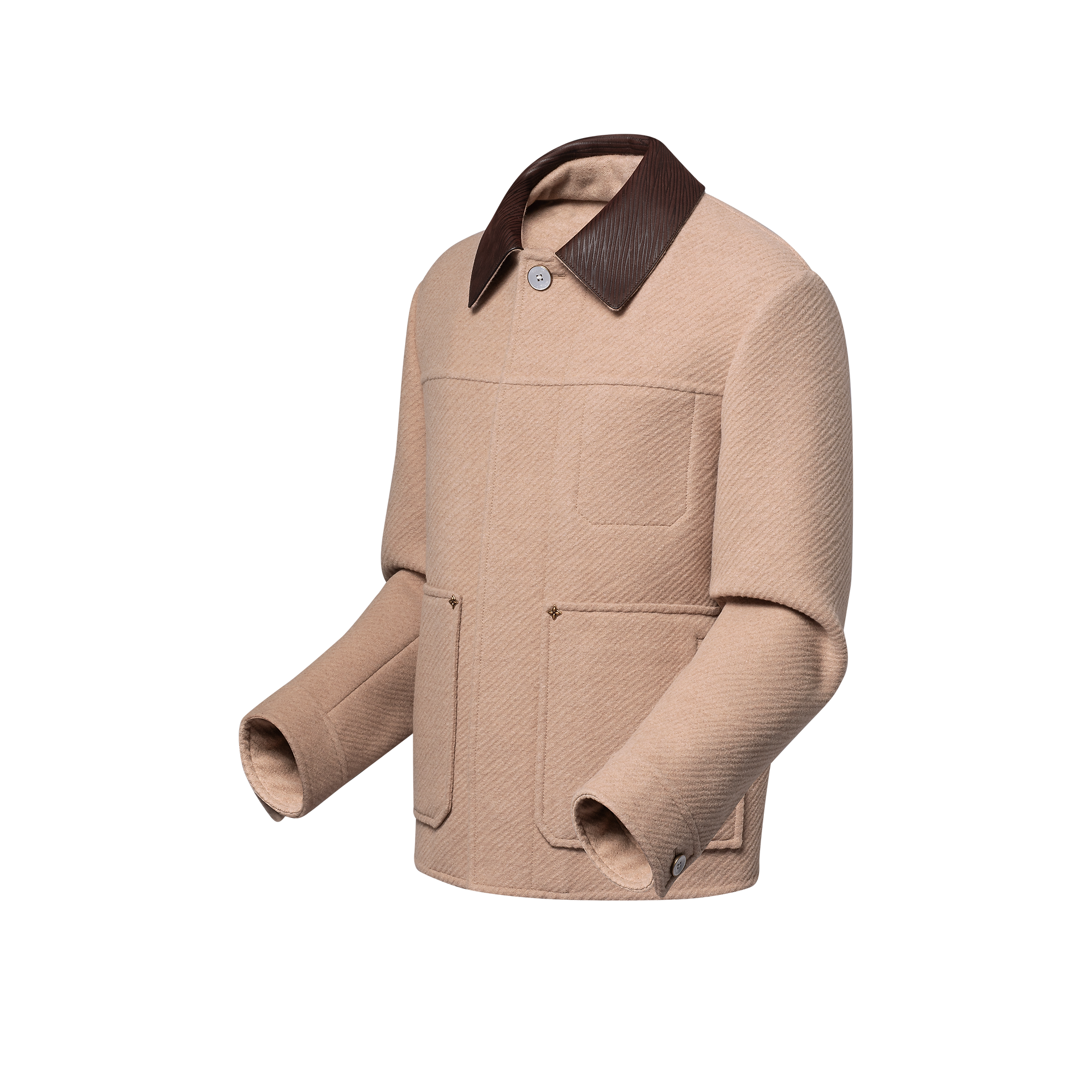 Double Face Silk And Wool-Blend Chic Workwear Blouson