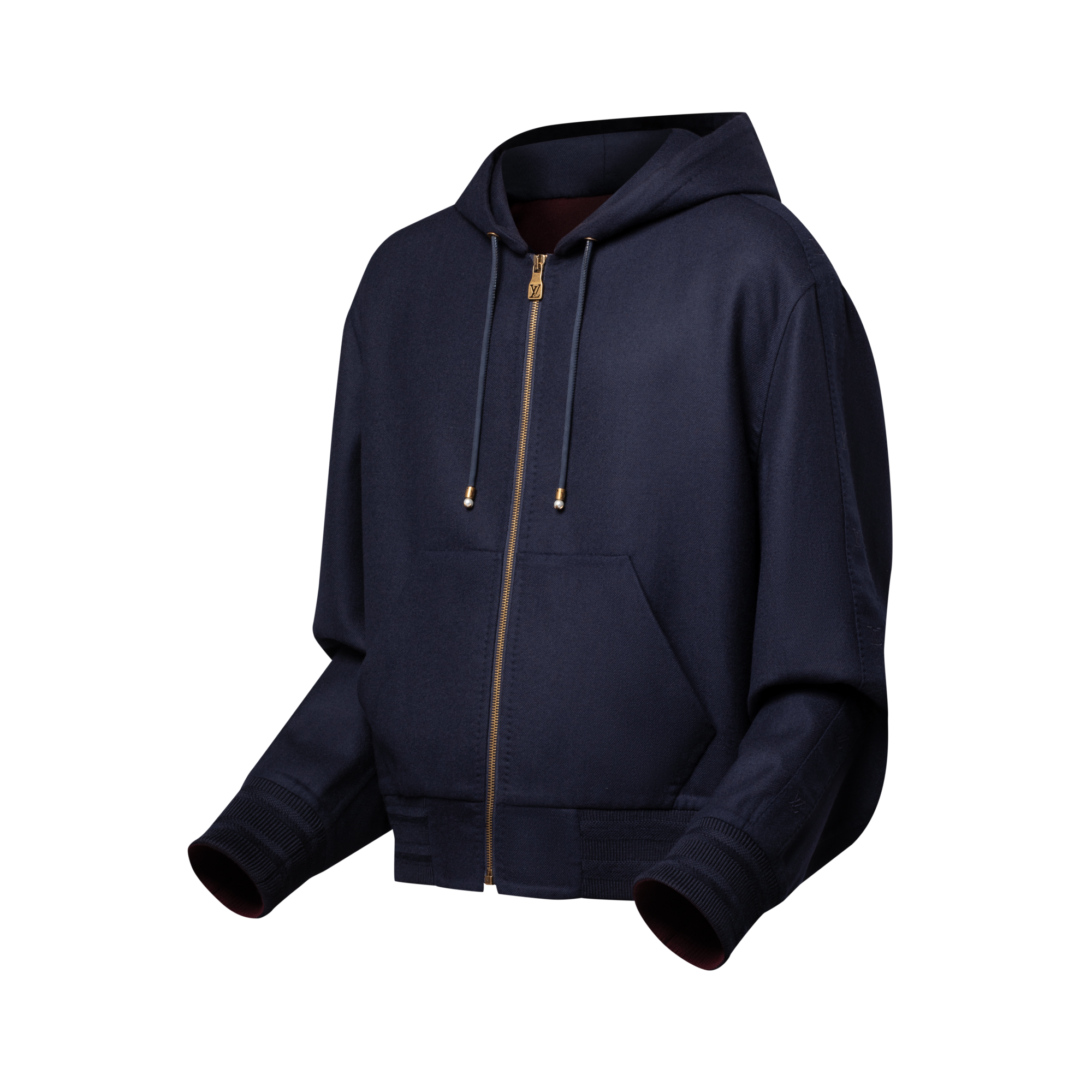  Ready-to-Wear Coats and Outerwear Double Face Wool-Silk Blend Hooded Blouson | Louis Vuitton ® (Product zoom)