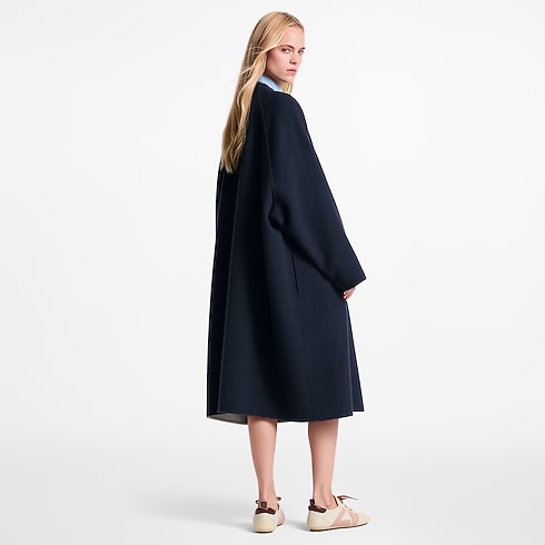 Ready-to-Wear Coats and Jackets Drape Front Long Coat | Louis Vuitton ® (Product zoom)