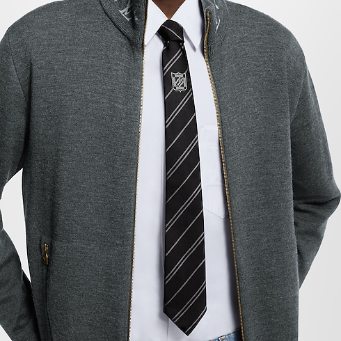 S00 Accessories Ties and Pocket Squares Ecu Stripes Tie | Louis Vuitton ® (Product zoom)