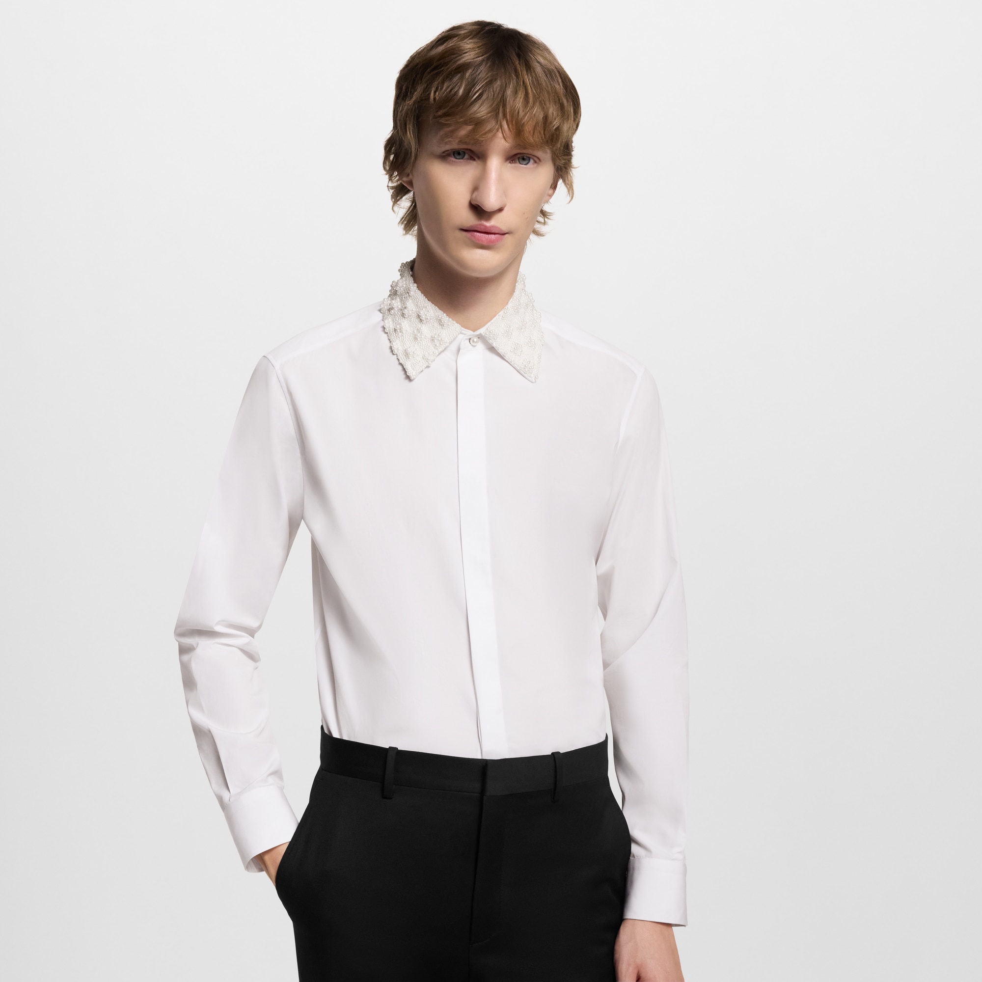  Ready-to-Wear Shirts Embellished Collar Evening Shirt  | Louis Vuitton ® (Product zoom)
