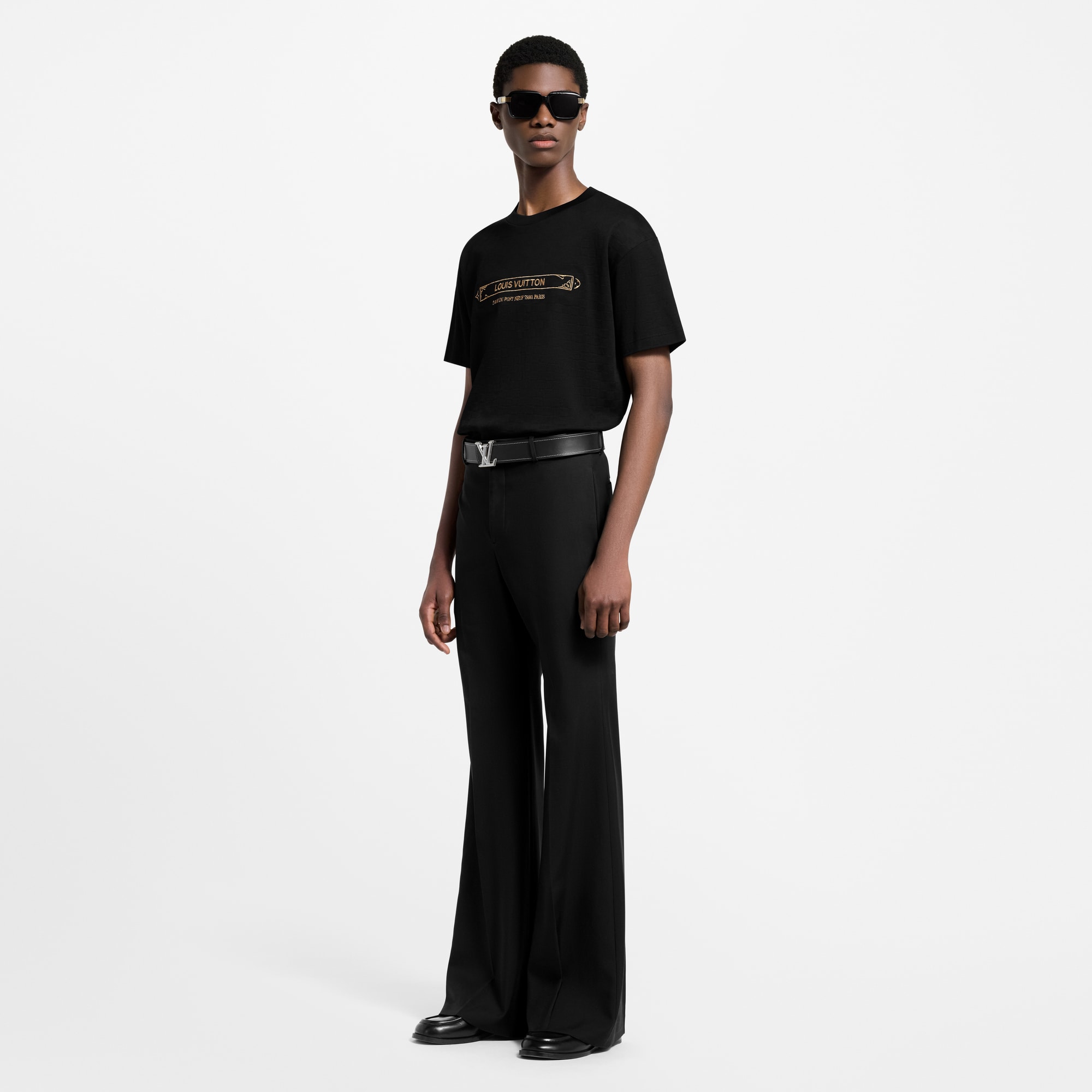  Ready-to-Wear T-Shirts and Polos Embellished Damier Pique T-Shirt | Louis Vuitton ® (Product zoom)