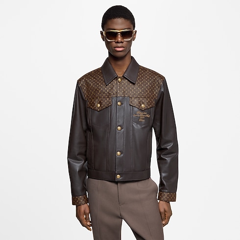 Ready-to-Wear Coats and Outerwear Embellished Leather Trucker Jacket | Louis Vuitton ® (Product zoom)