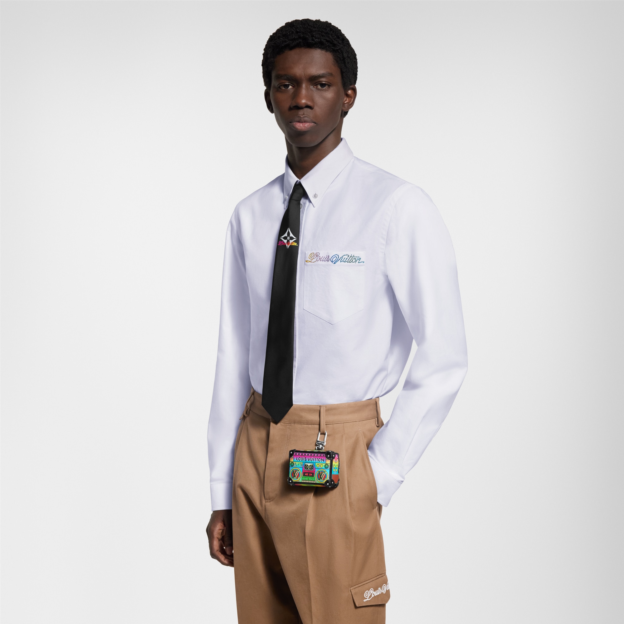  Ready-to-Wear Shirts Embellished Long-Sleeved Cotton Shirt | Louis Vuitton ® (Product zoom)
