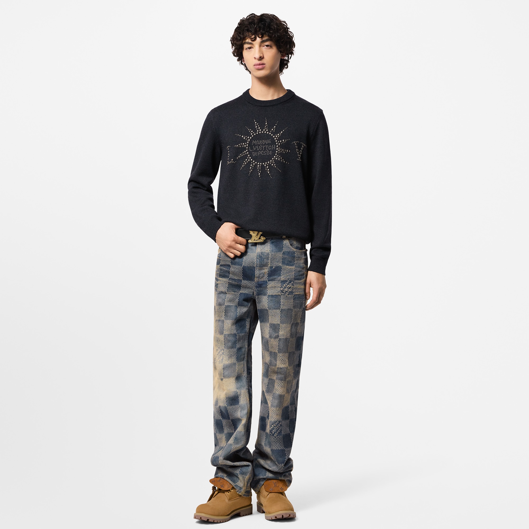  Ready-to-Wear Knitwear and Sweatshirts Embellished Long-Sleeved Merino Wool Crewneck | Louis Vuitton ® (Product zoom)