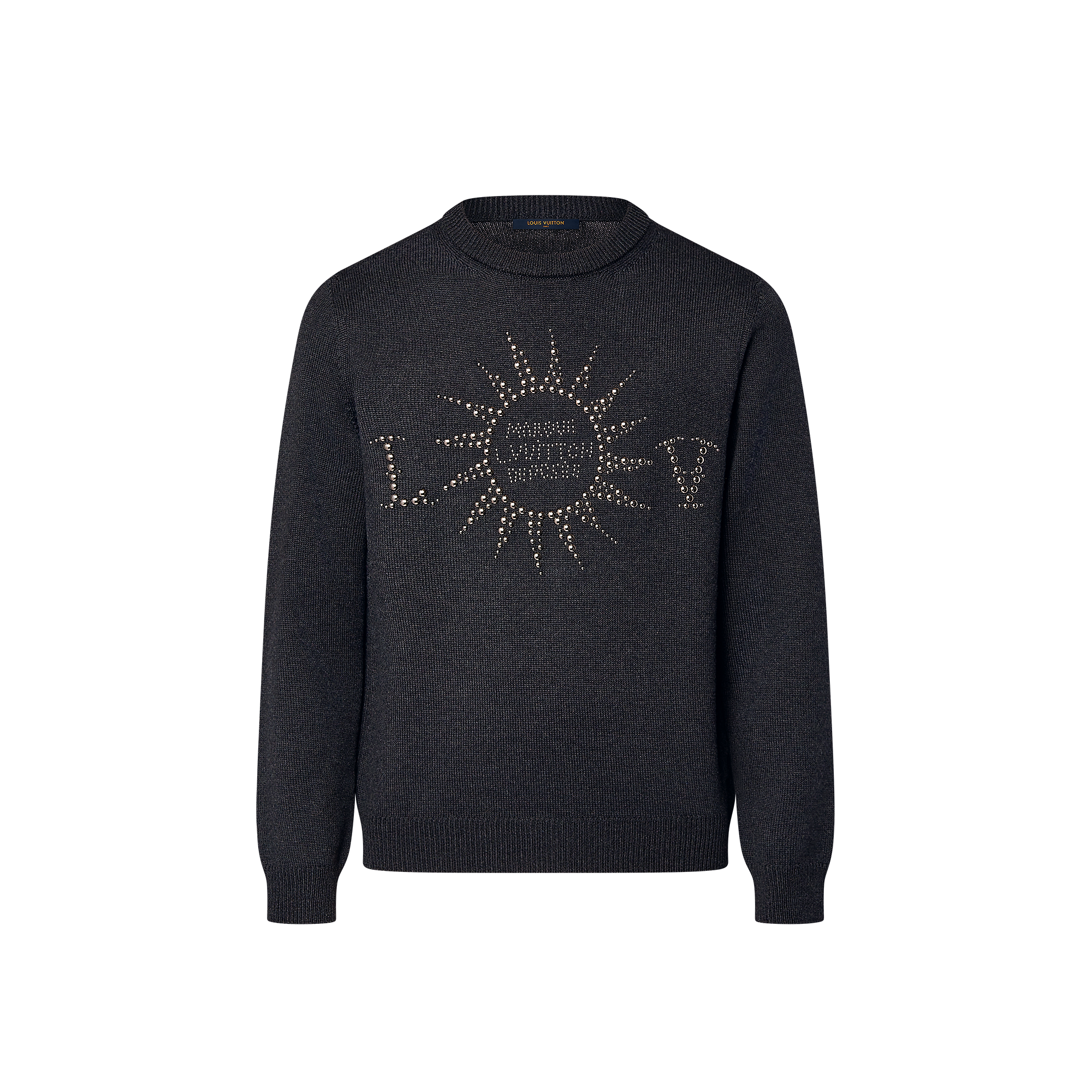 Embellished Long-Sleeved Merino Wool Crewneck