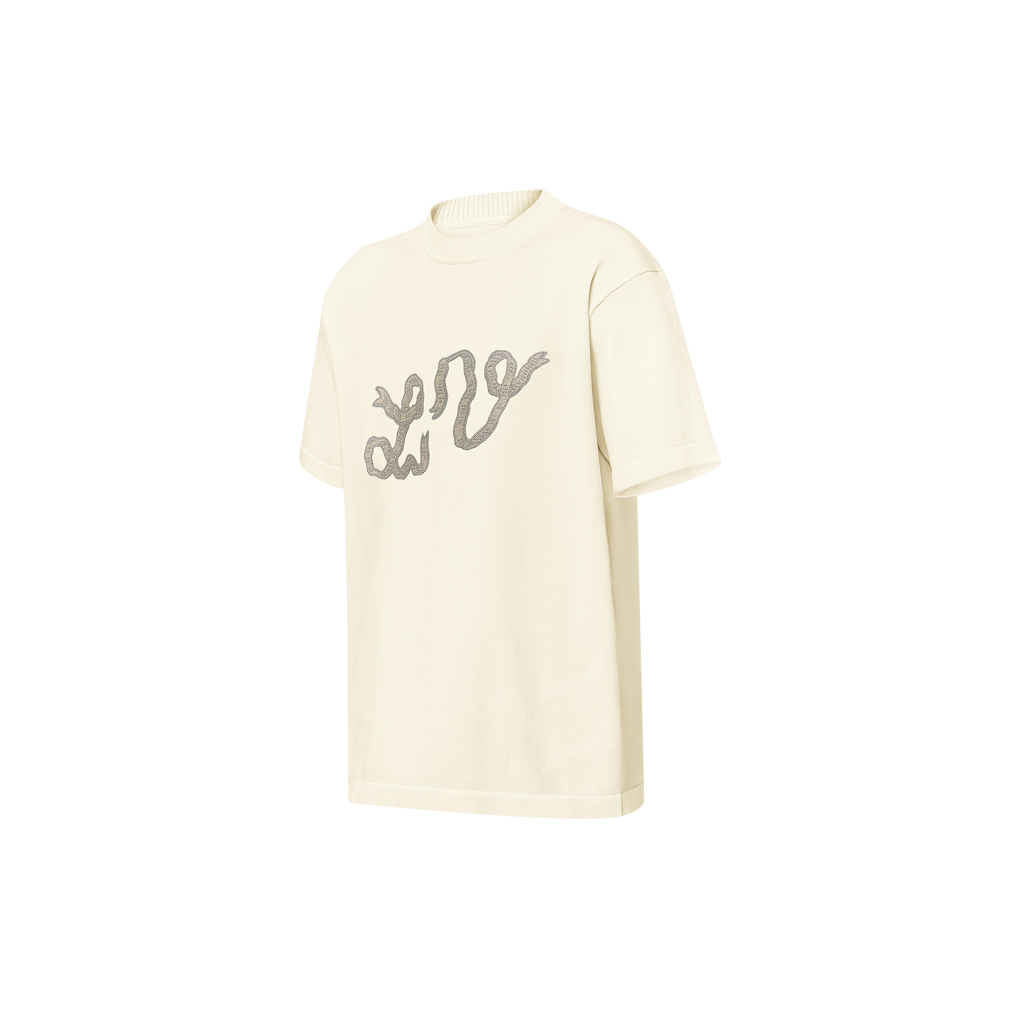 Embellished Short-Sleeved Cotton Crewneck