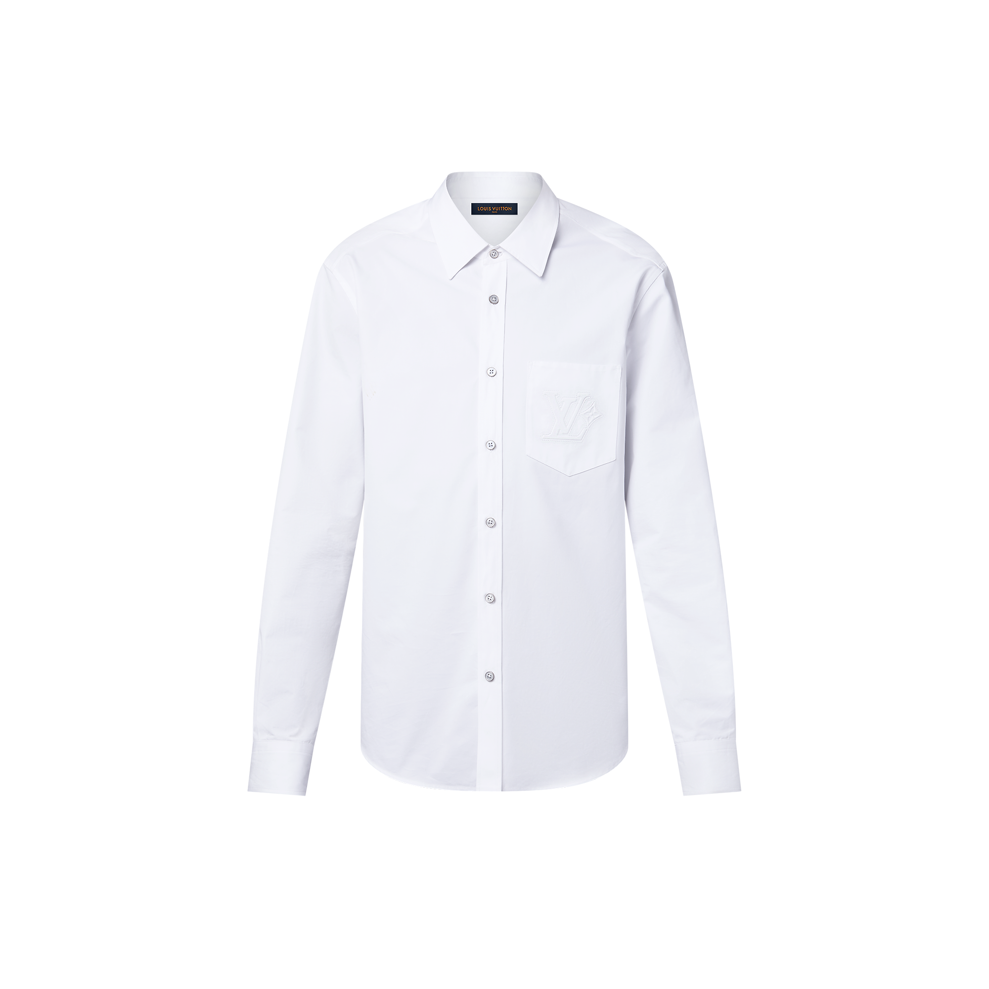 Embossed Signature Long-Sleeved Cotton Shirt