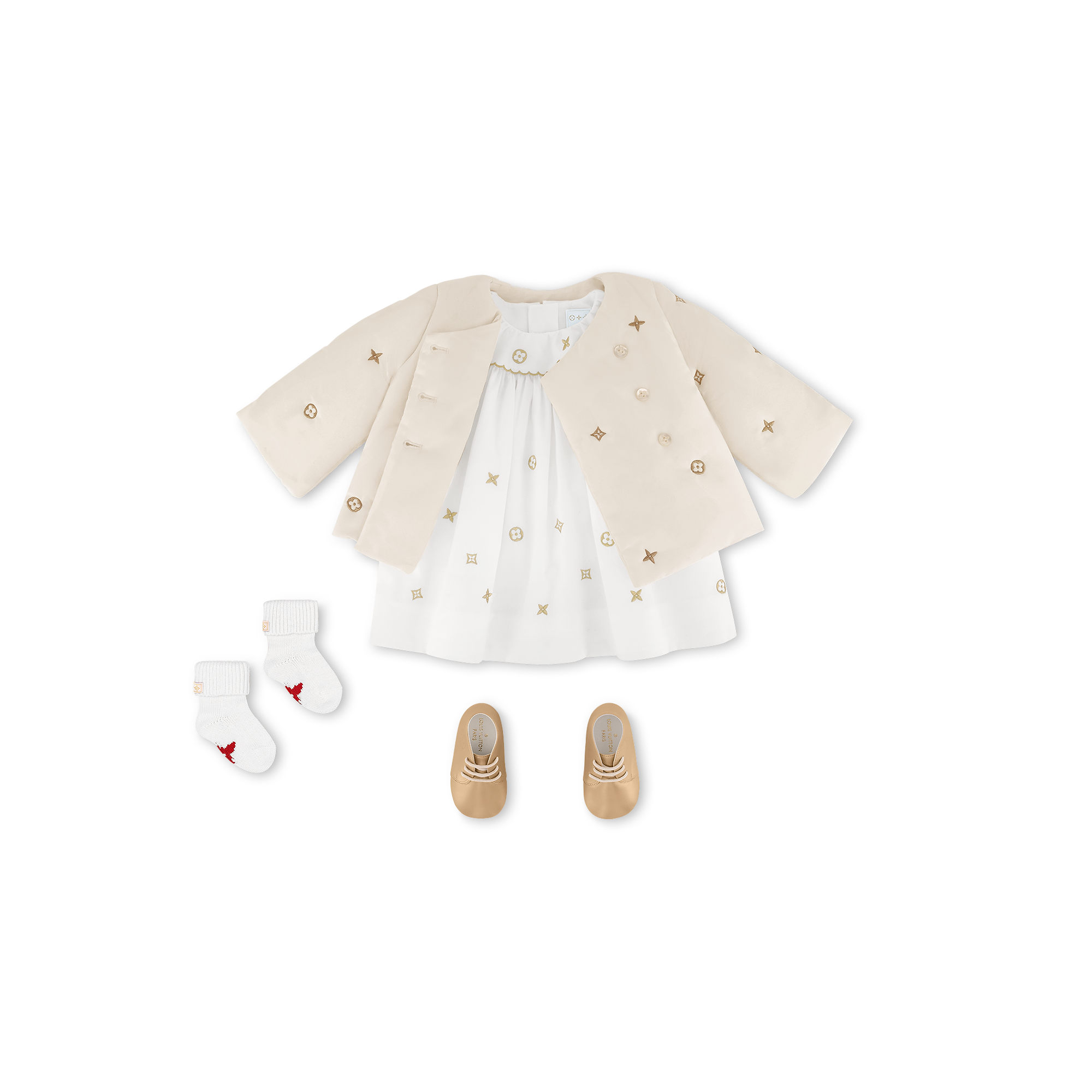 Embroidered Beanie and Mittens Set