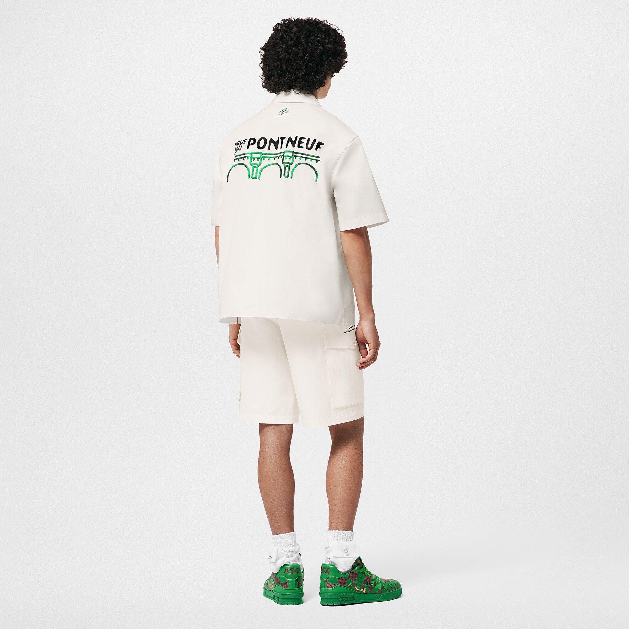 Embroidered Cotton Cargo Shorts