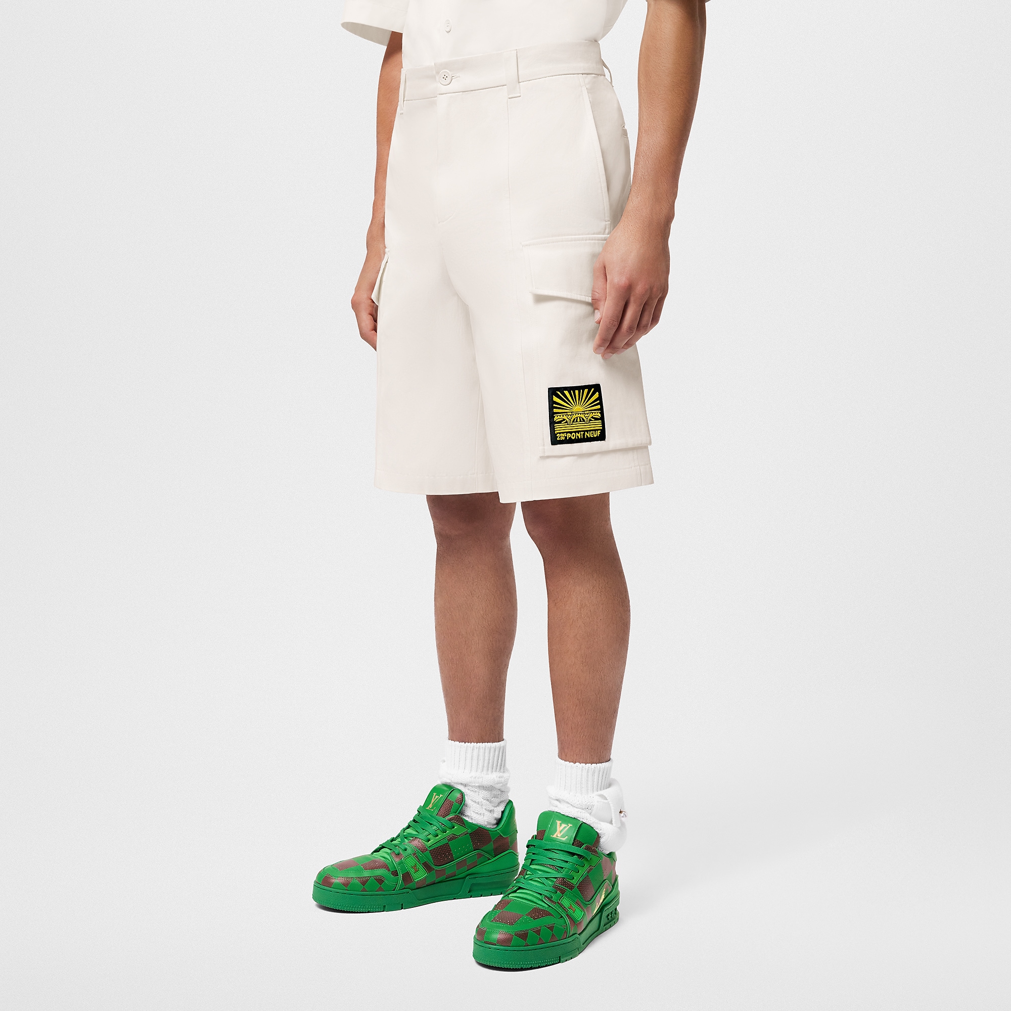 Embroidered Cotton Cargo Shorts