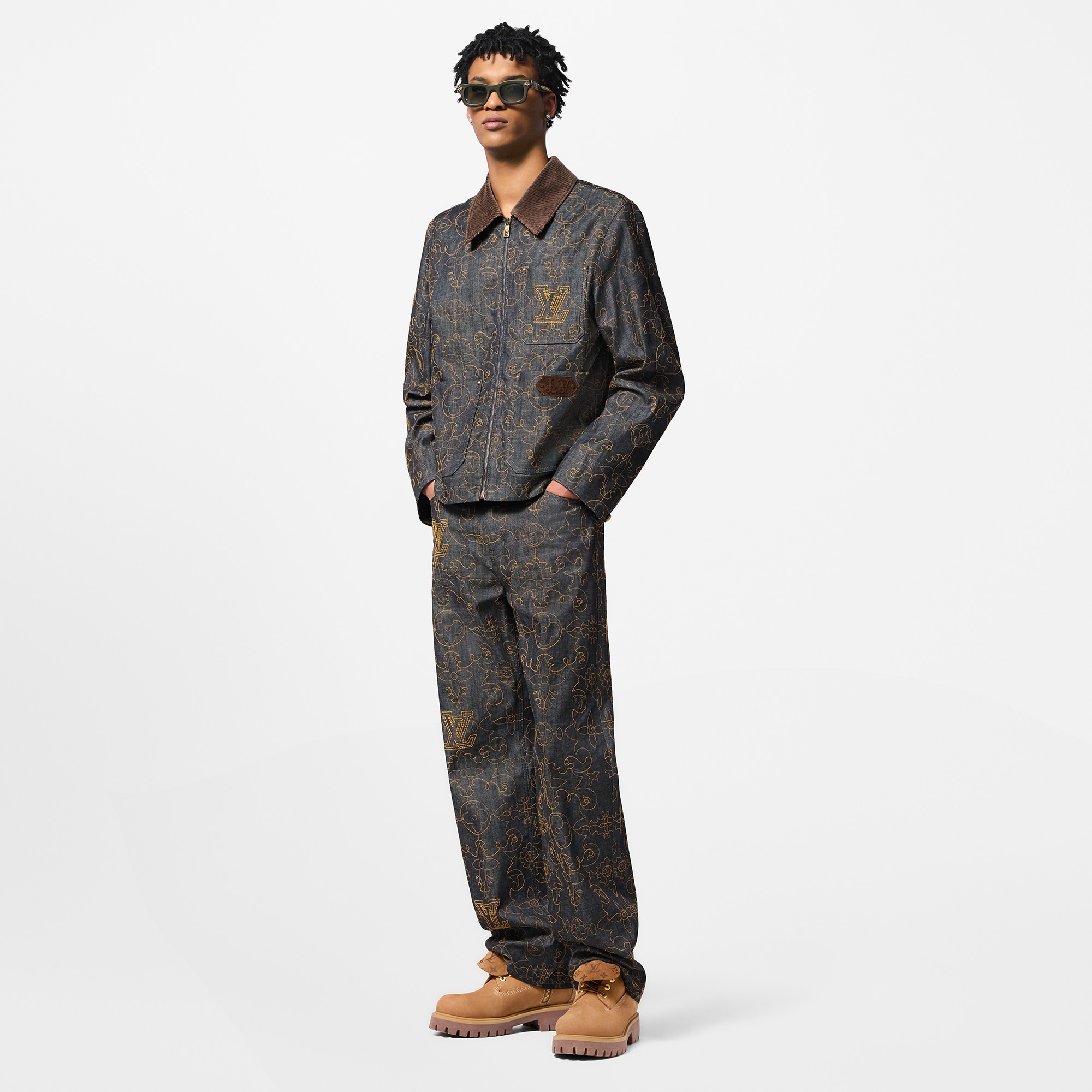  Ready-to-Wear Denim Embroidered Denim Pants | Louis Vuitton ® (Product zoom)