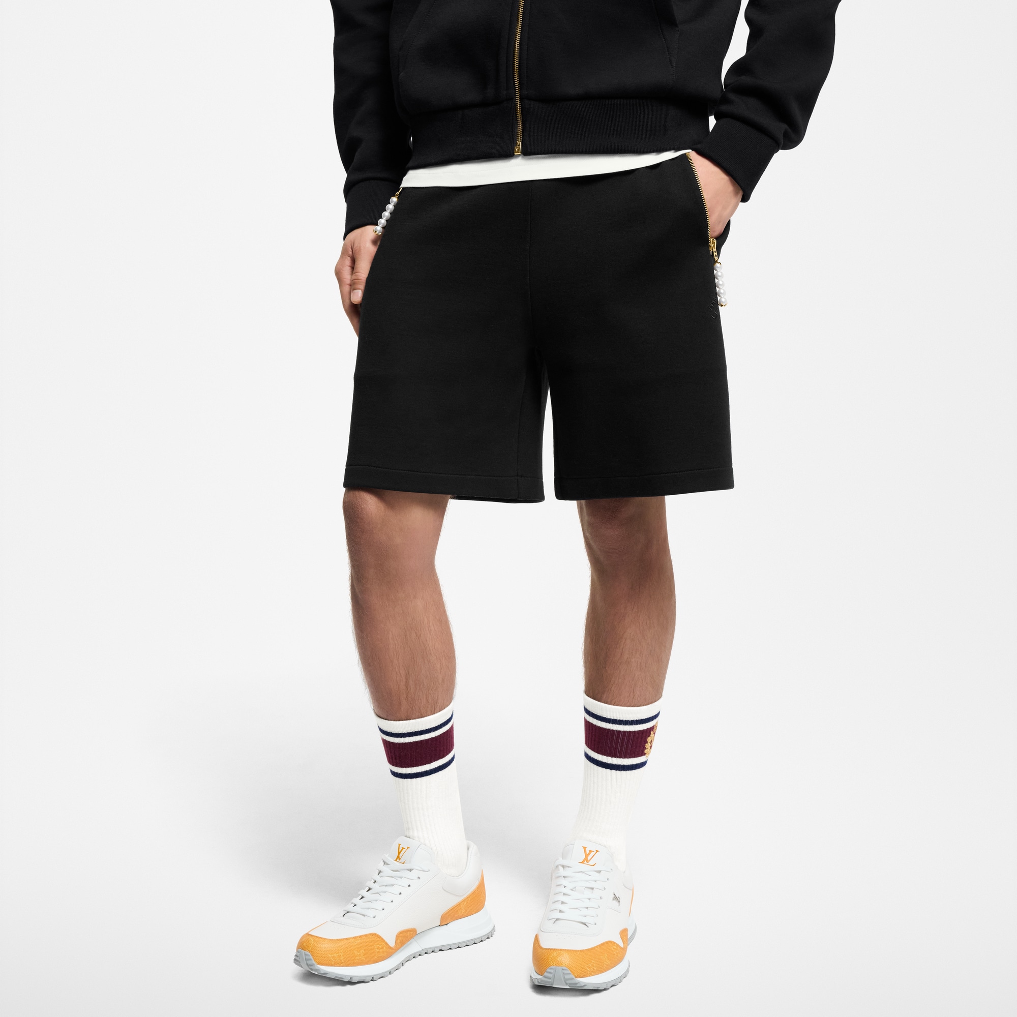  Ready-to-Wear All Ready-to-Wear Embroidered Jersey Shorts | Louis Vuitton ® (Product zoom)
