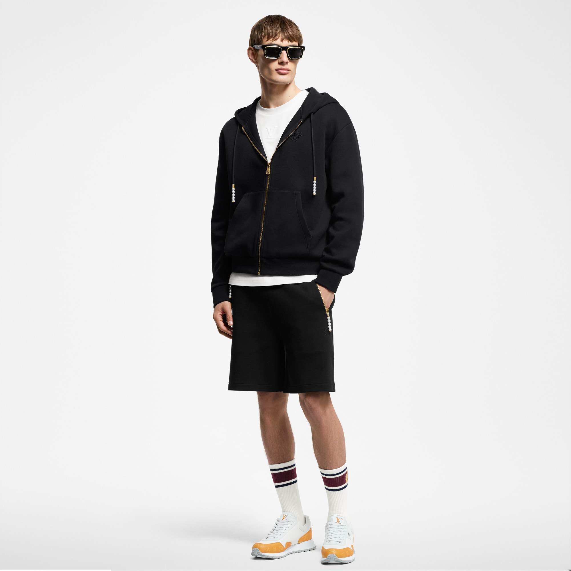  Ready-to-Wear All Ready-to-Wear Embroidered Jersey Shorts | Louis Vuitton ® (Product zoom)