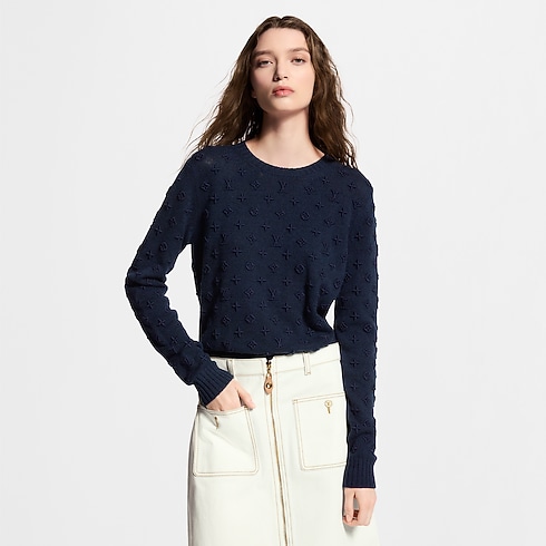Ready-to-Wear Tops Embroidered Monogram Cashmere Pullover | Louis Vuitton ® (Product zoom)