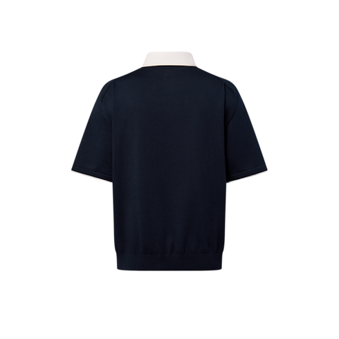 Ready-to-Wear T-Shirts and Polos Embroidered Short-Sleeved Cotton Blend Polo Shirt | Louis Vuitton ® (Product zoom)