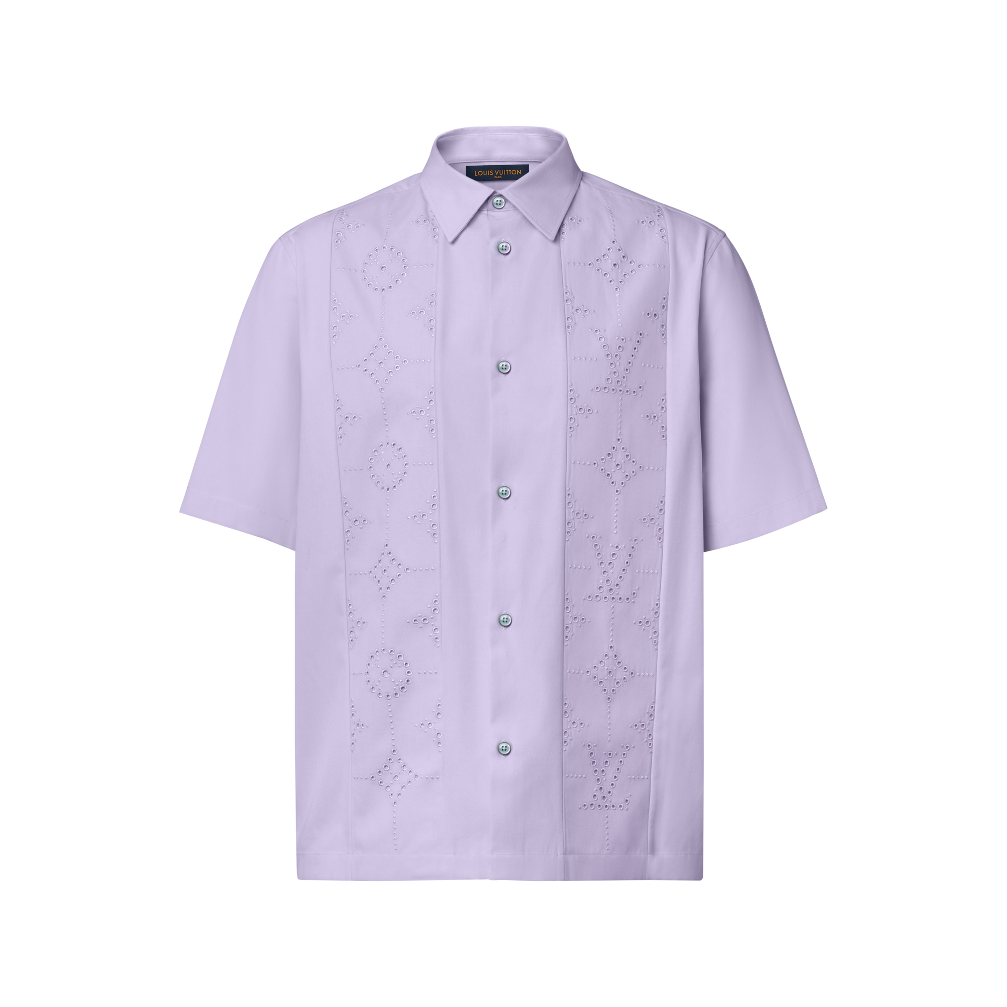 LOUIS VUITTON Embroidered Short-sleeved Shirt Pastel Lilac. Size 3l LOUIS VUITTON Embroidered Short-sleeved Shirt Pastel Lilac. Size 3l