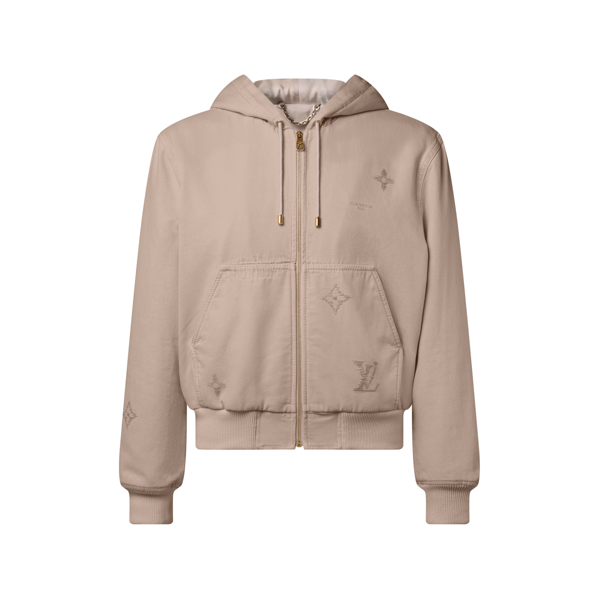 LOUIS VUITTON ロゴ ベージュ テーラードジャケット ブローチ付き 
