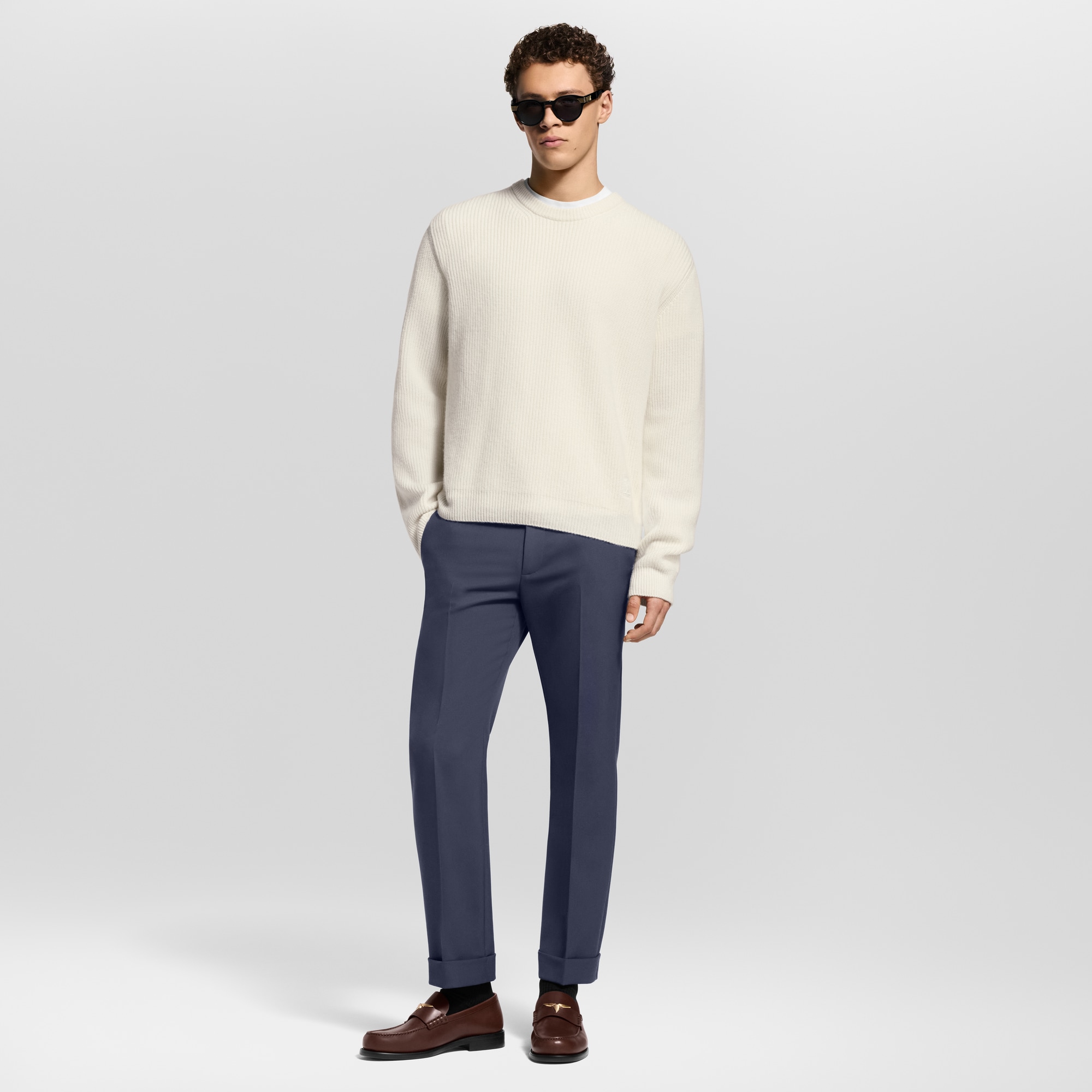  Ready-to-Wear All Ready-to-Wear Embroidered Signature Cashmere Crewneck | Louis Vuitton ® (Product zoom)