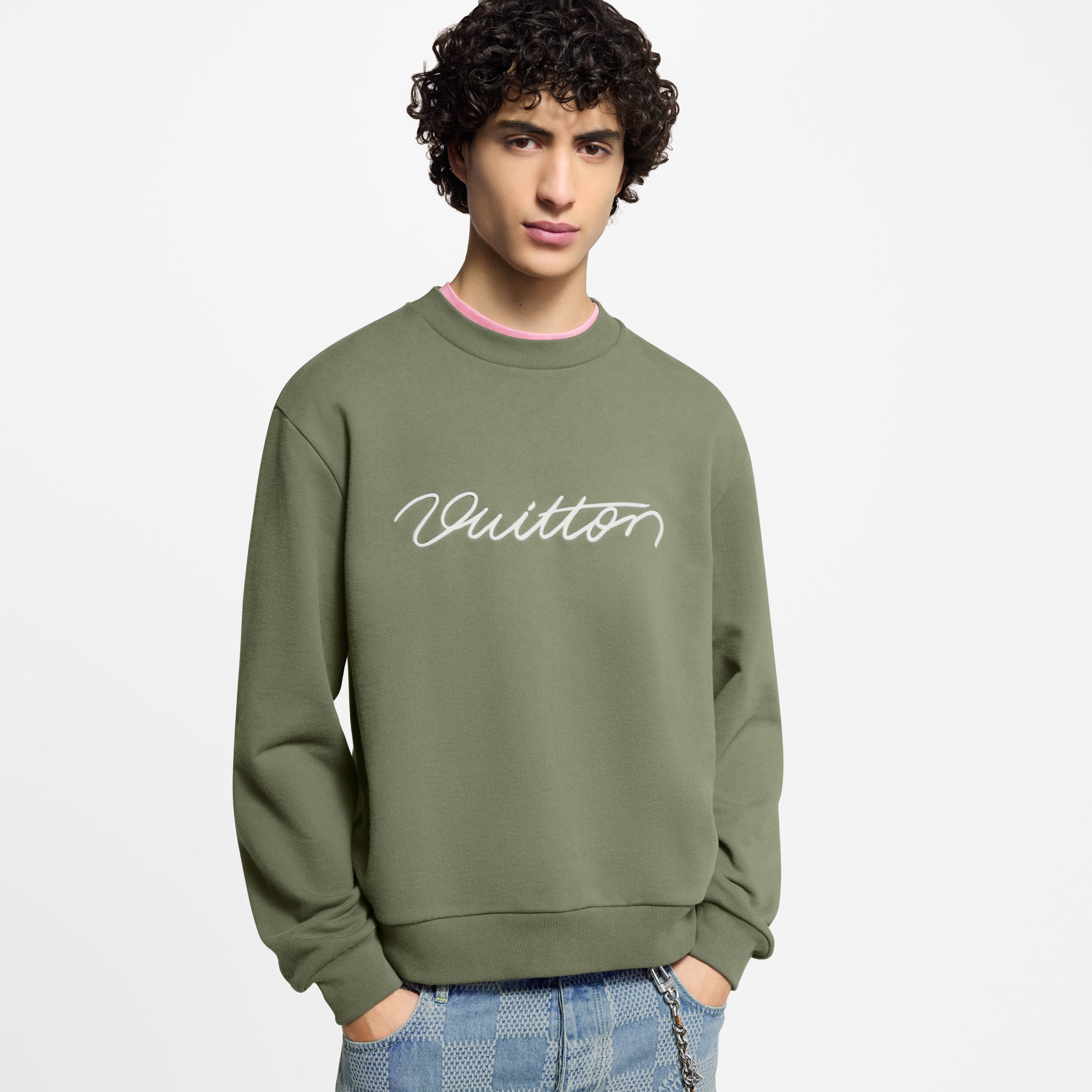  Ready-to-Wear Knitwear Embroidered Signature Crewneck | Louis Vuitton ® (Product zoom)