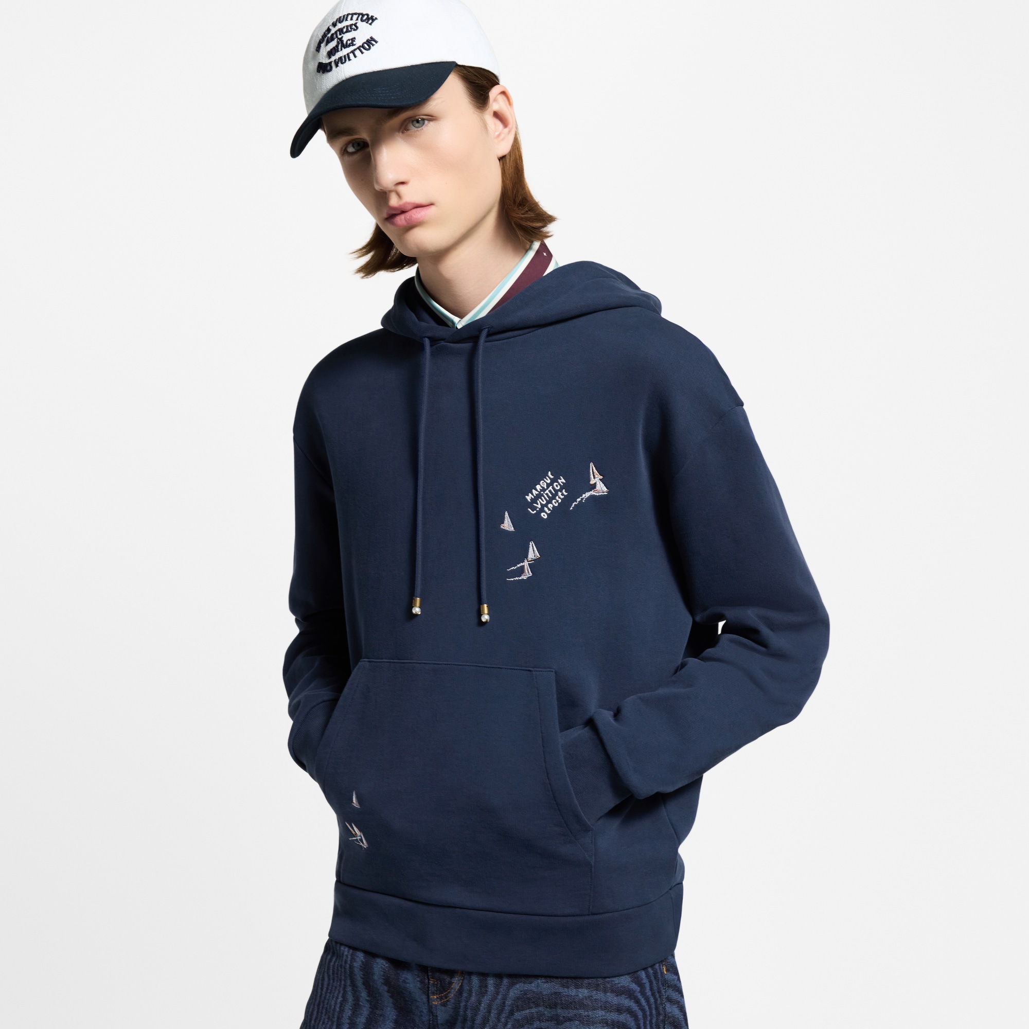  Ready-to-Wear Knitwear and Sweatshirts Embroidered Signature Hoodie | Louis Vuitton ® (Product zoom)