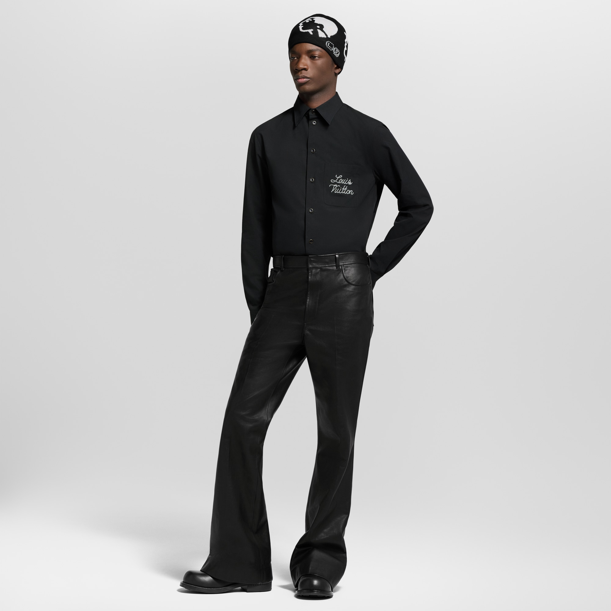  Ready-to-Wear Shirts Embroidered Signature Long-Sleeved Shirt | Louis Vuitton ® (Product zoom)