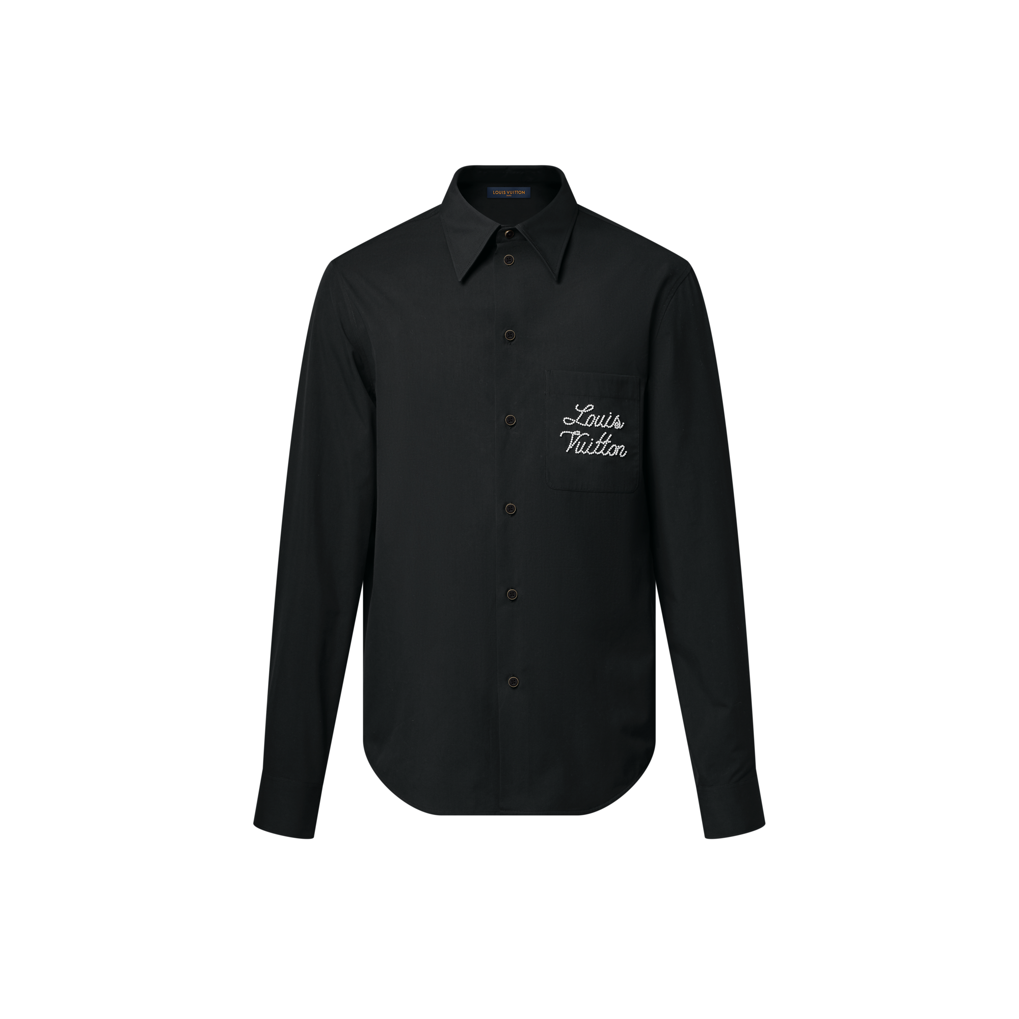 Embroidered Signature Long-Sleeved Shirt
